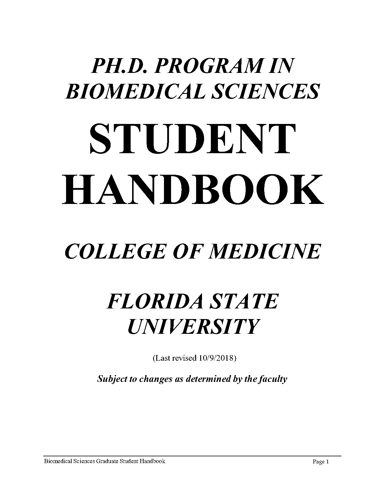 fsu molecular biology graduate program requirements