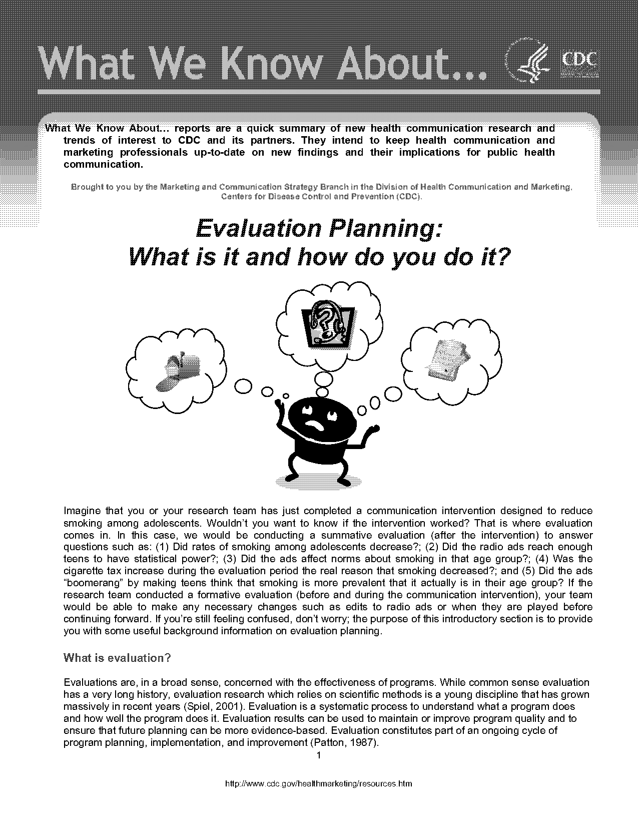 explain the planning and evaluation cycle