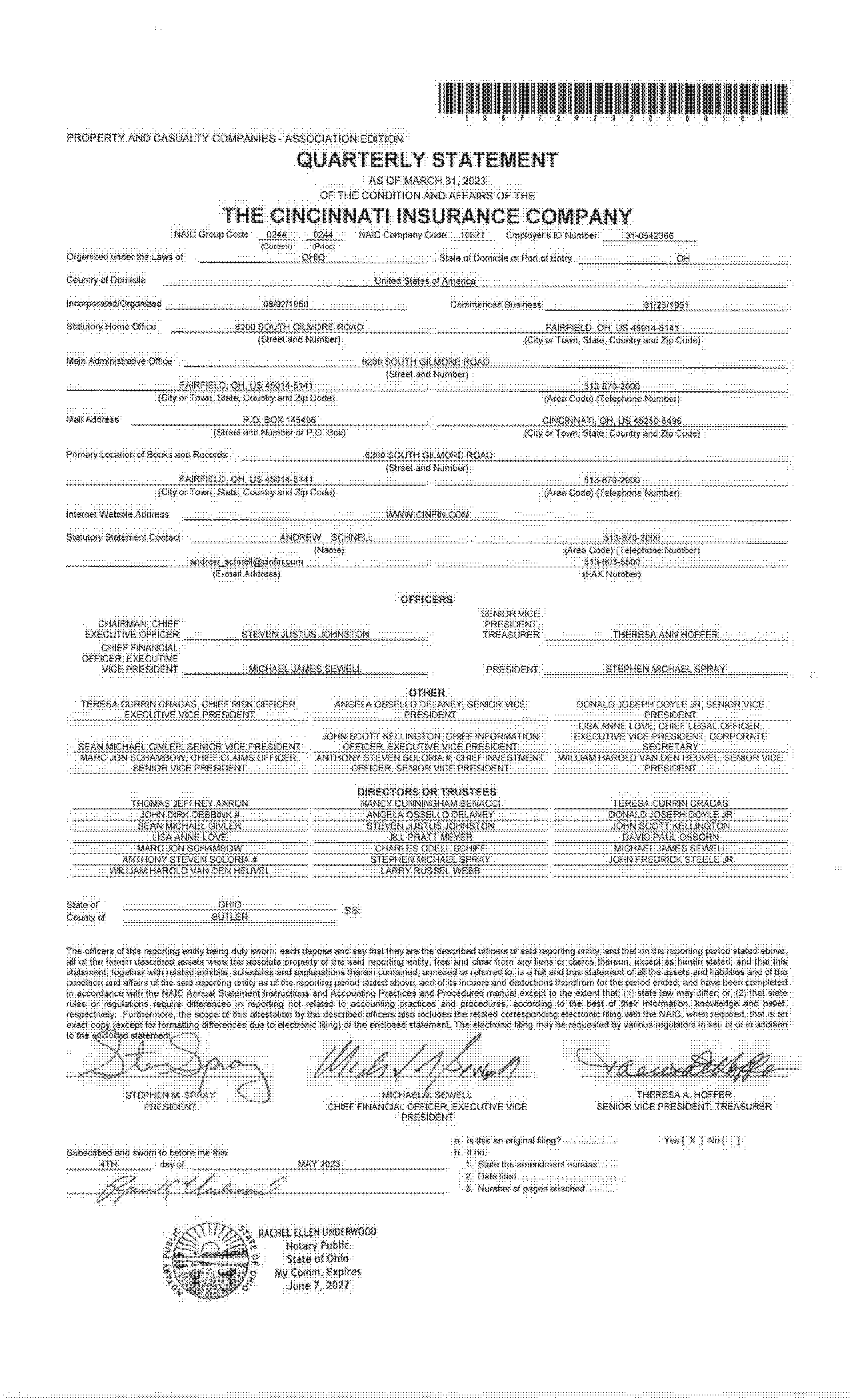 cincinnati insurance claims fax number