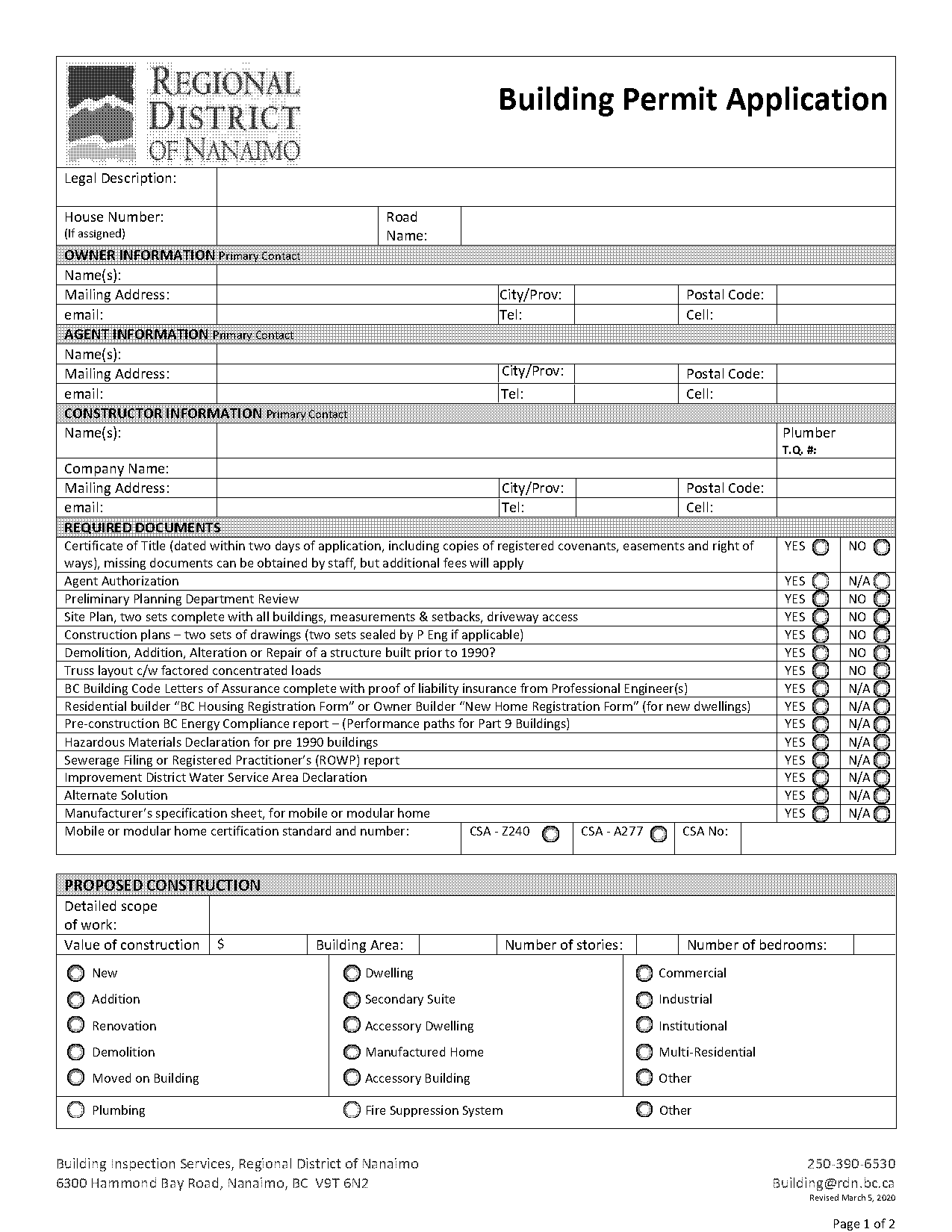 nanaimo building permit application