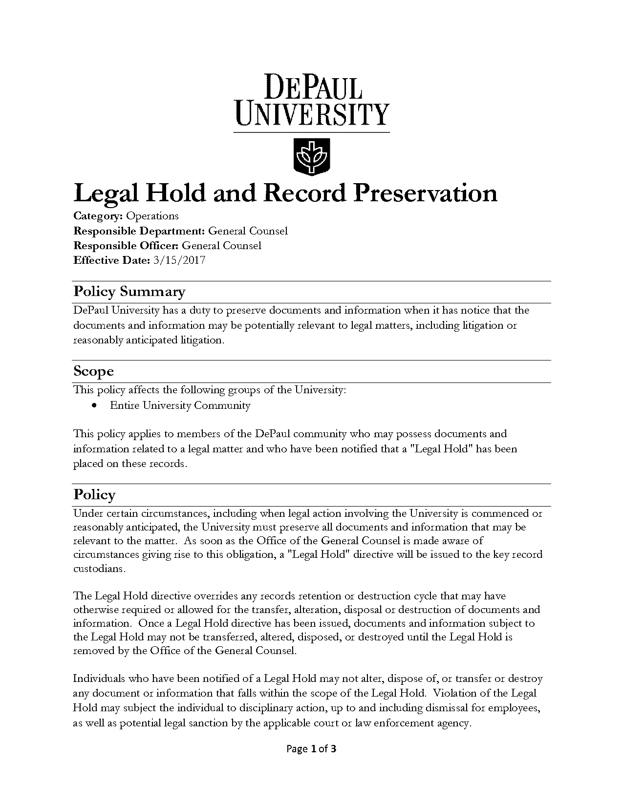 legal hold document preservation notice