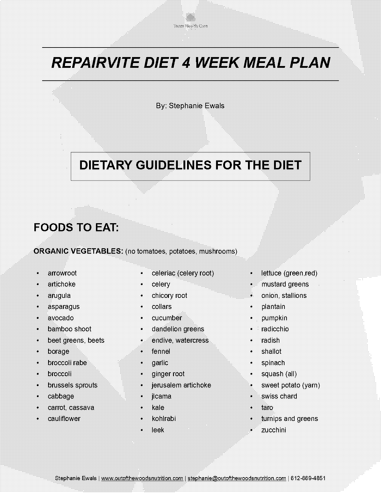 veggie week meal plan