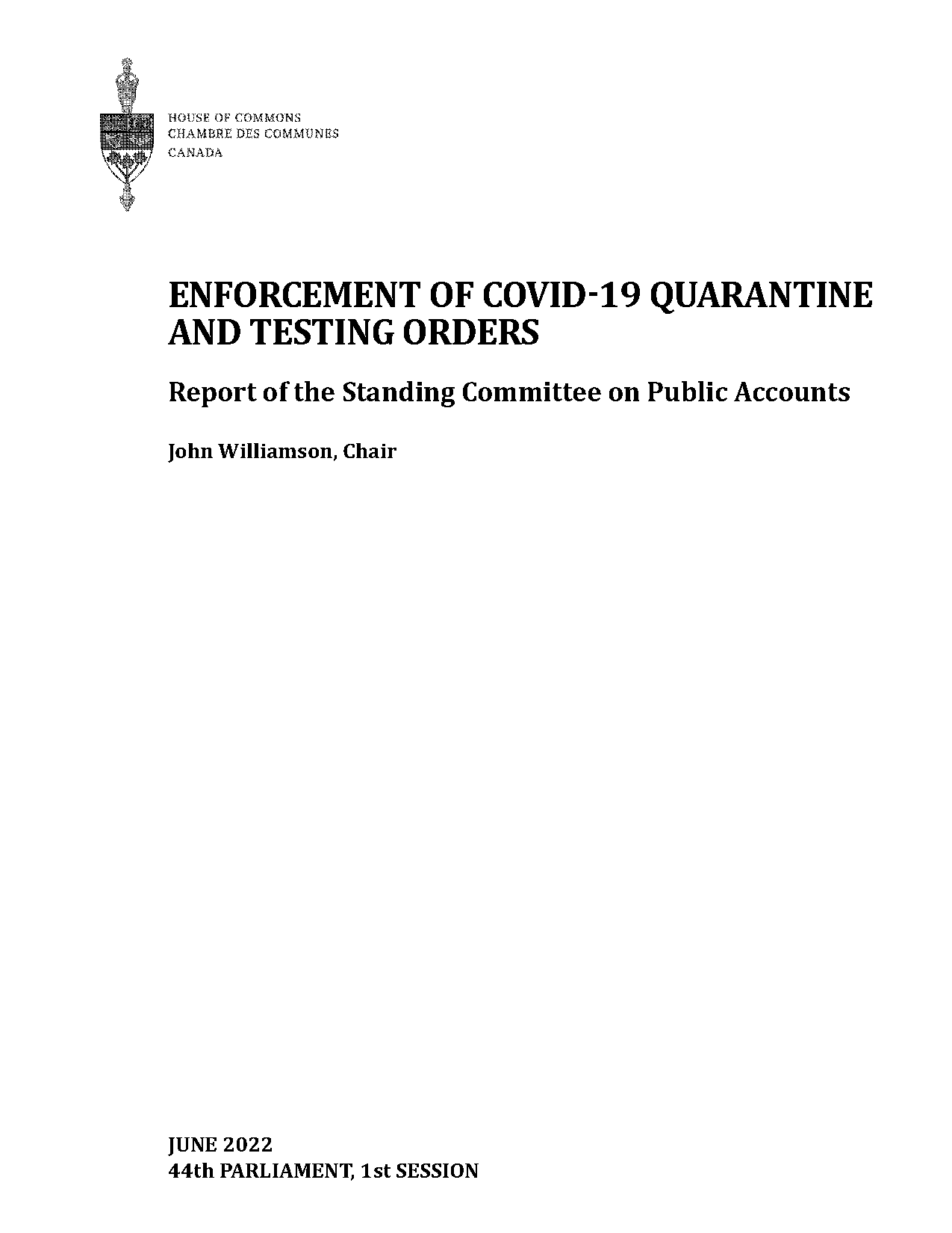 canada quarantine plan example