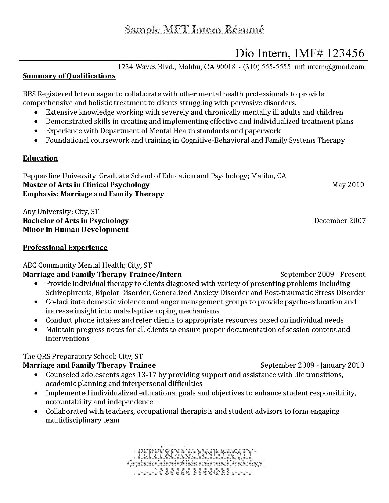 samples of a good resume objective