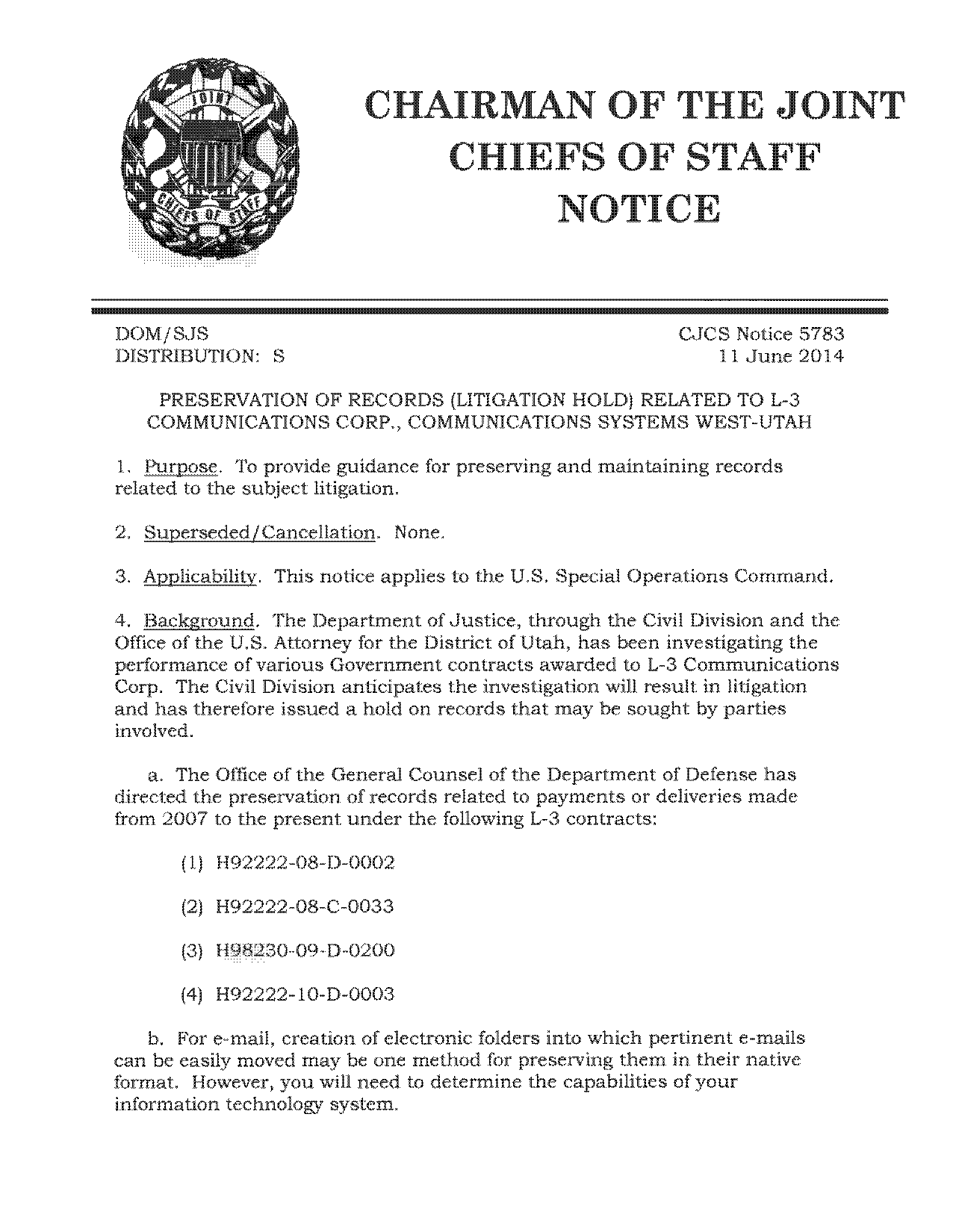 legal hold document preservation notice