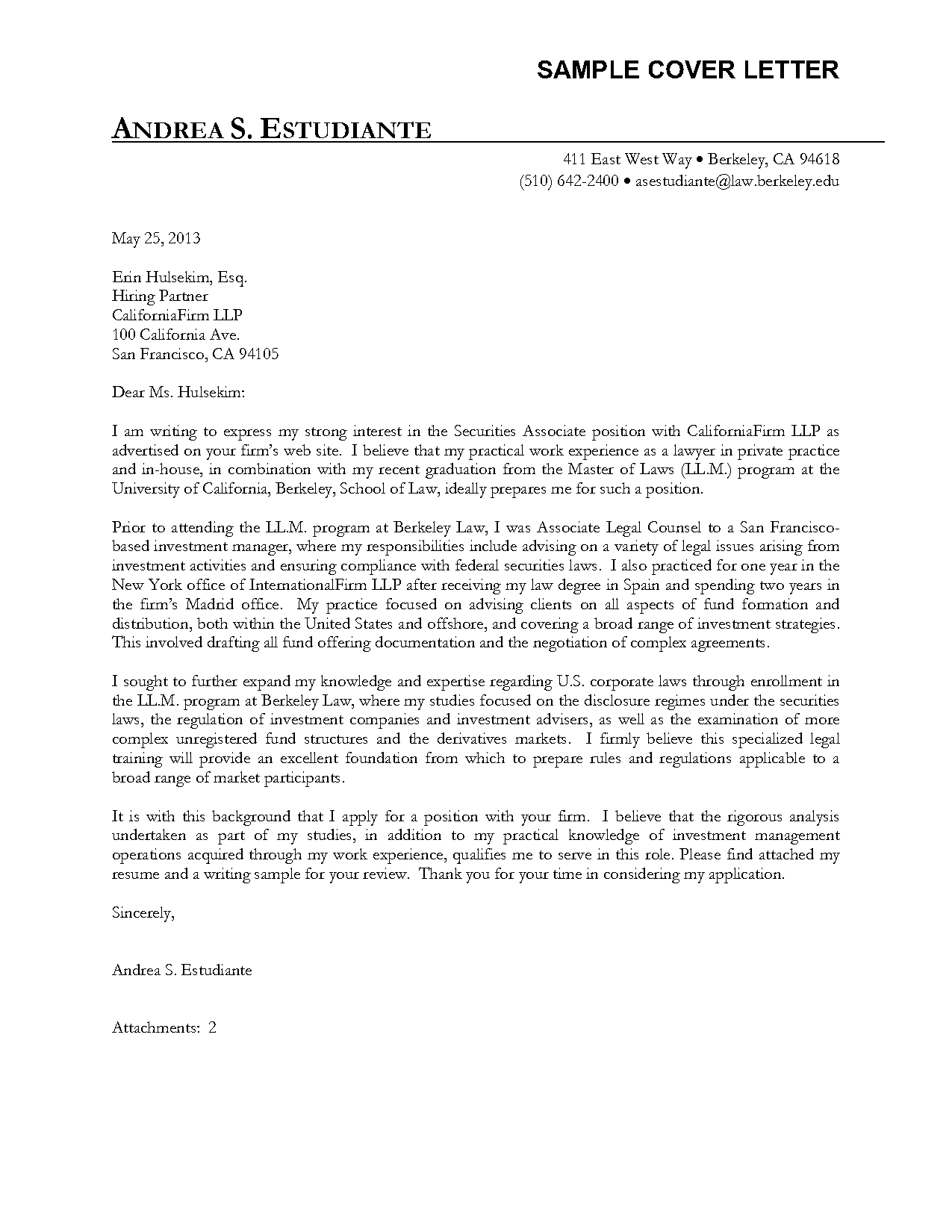 sample lawyer cover letter