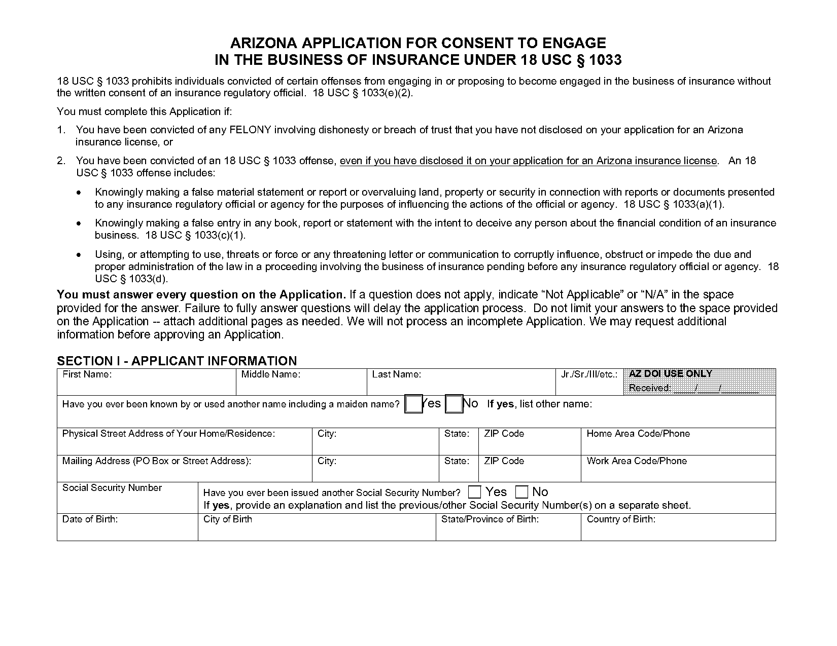 arizona business license sample