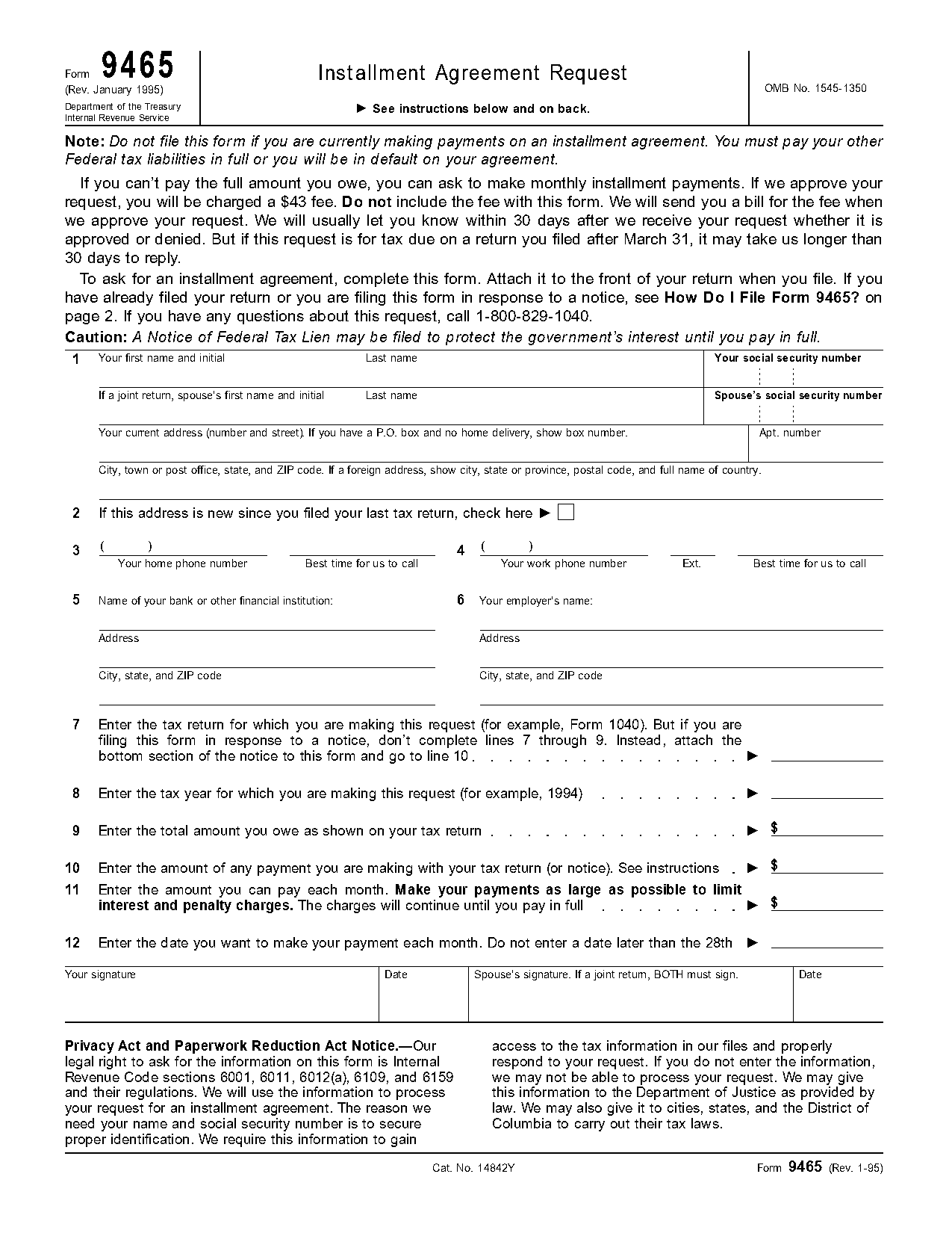 sample irs payment plan