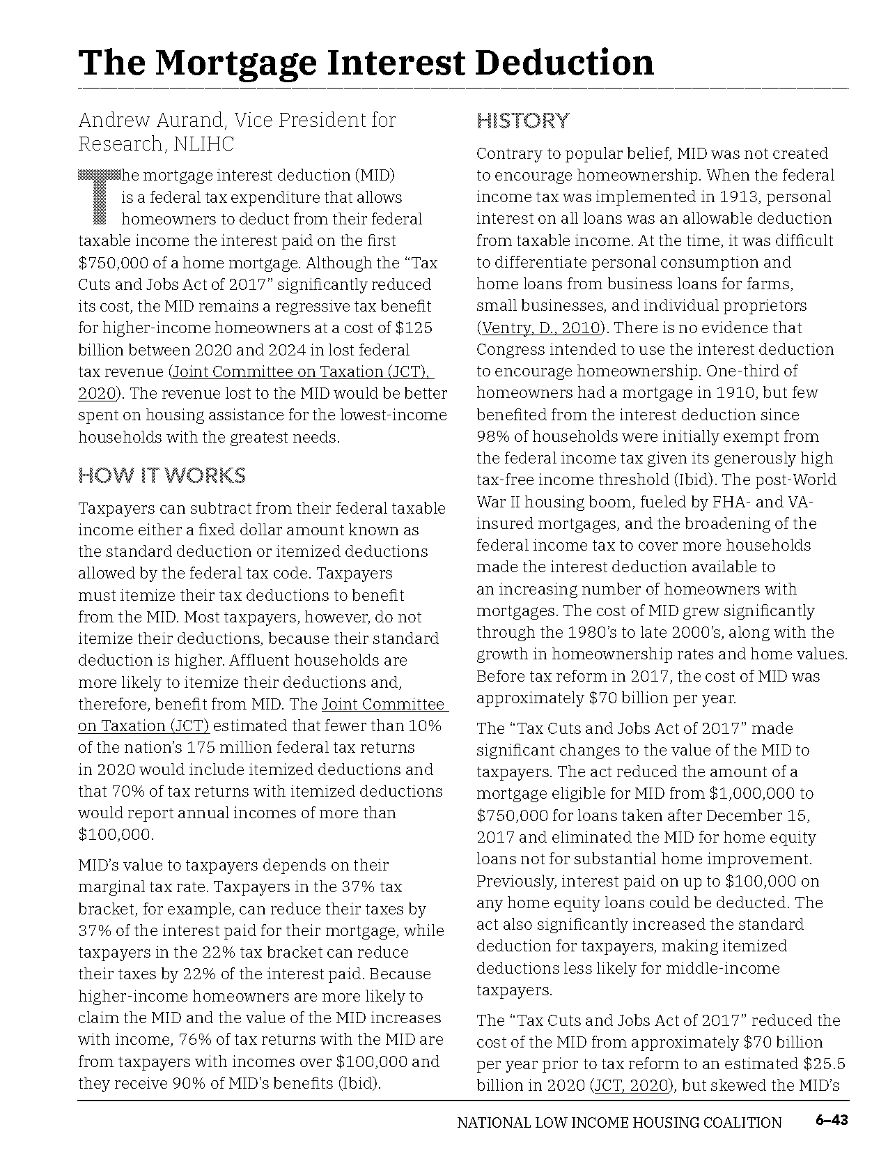 mortgage interest deduction inequality