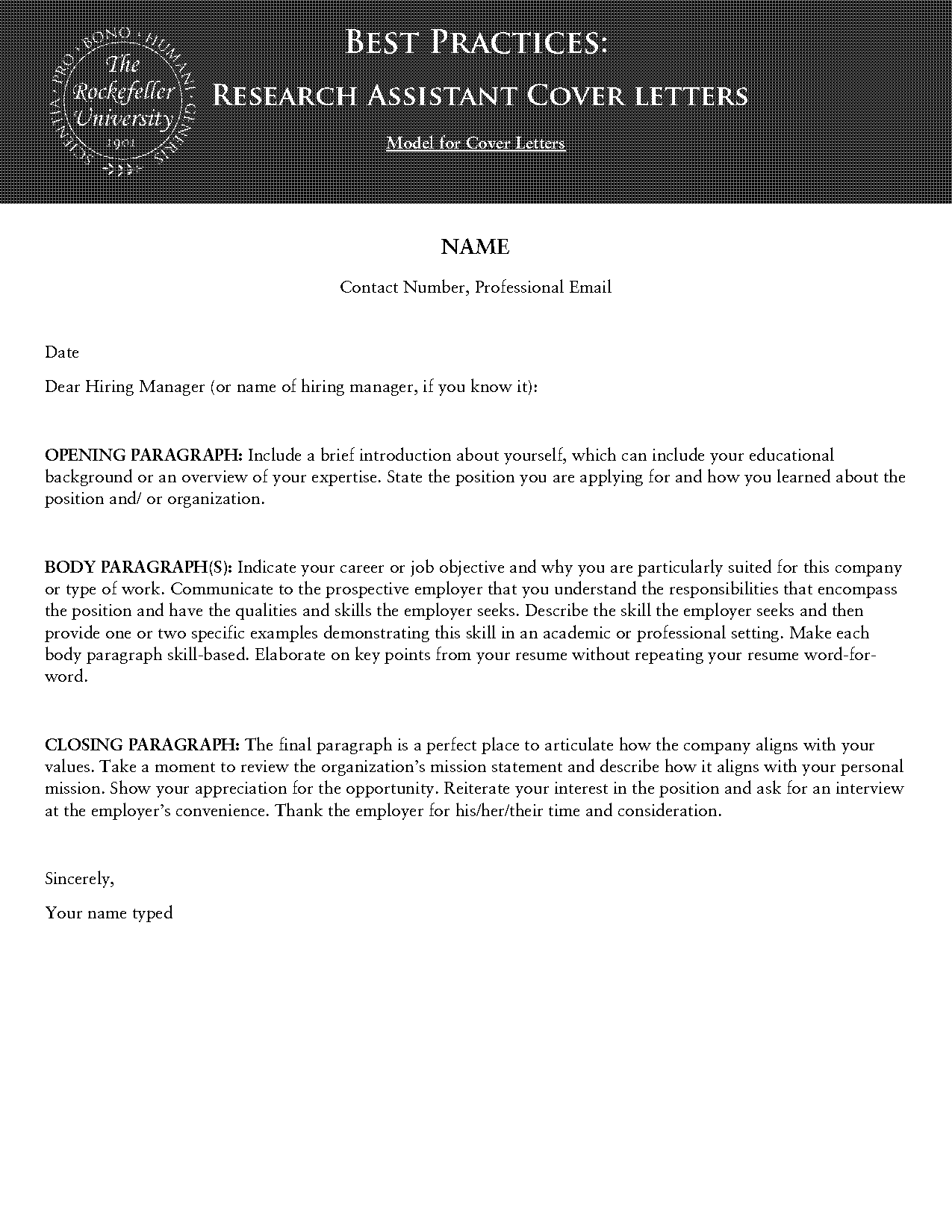 research assistant cover letter template