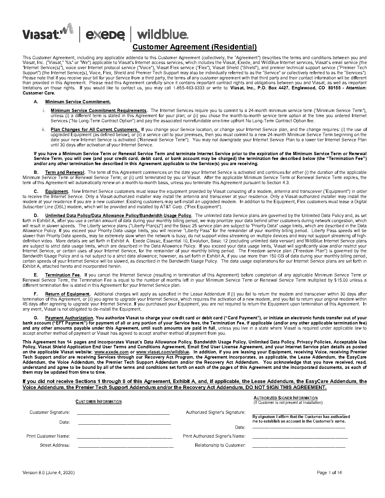 internet service contract sample