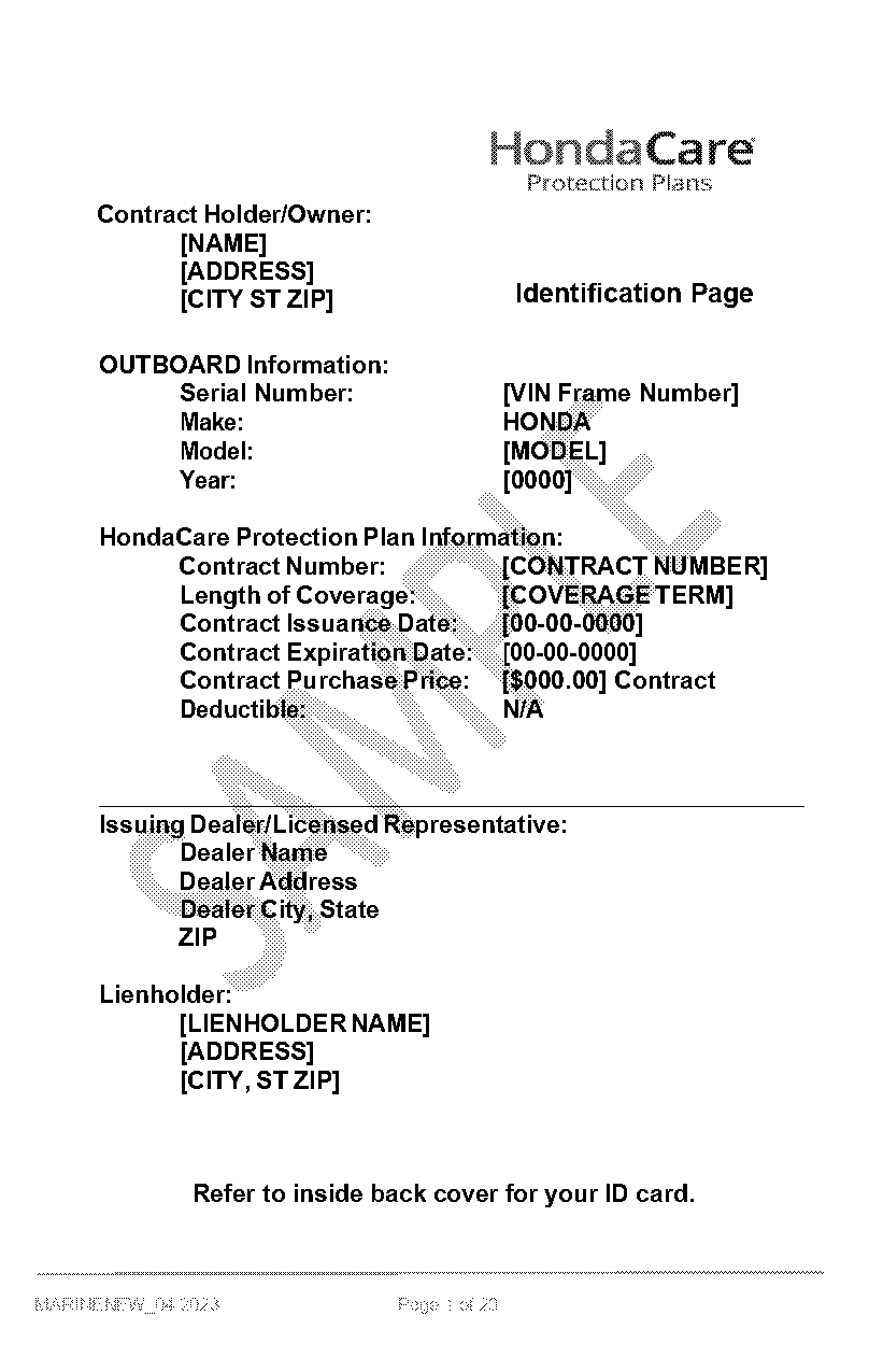 honda what is the service contract