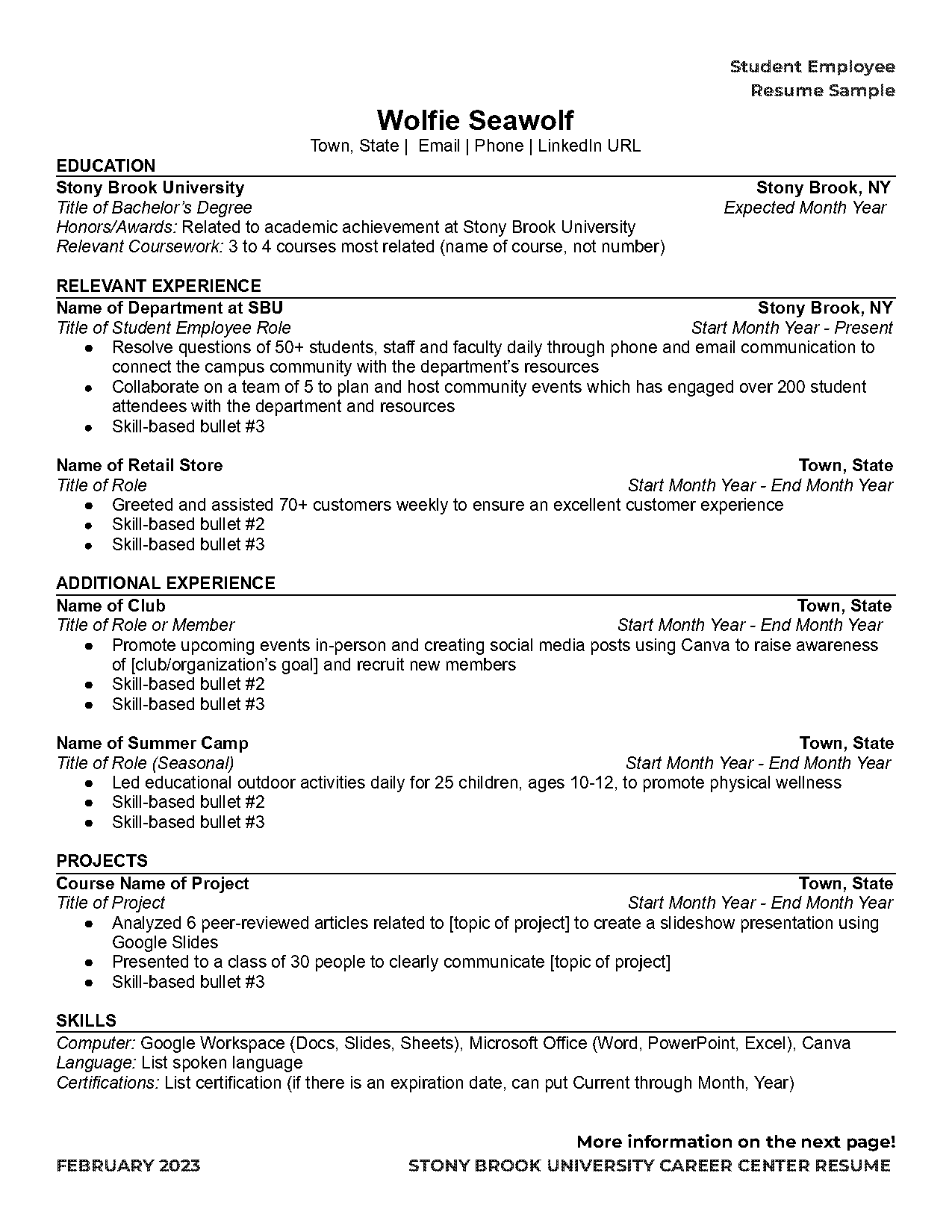 sample resume skills based