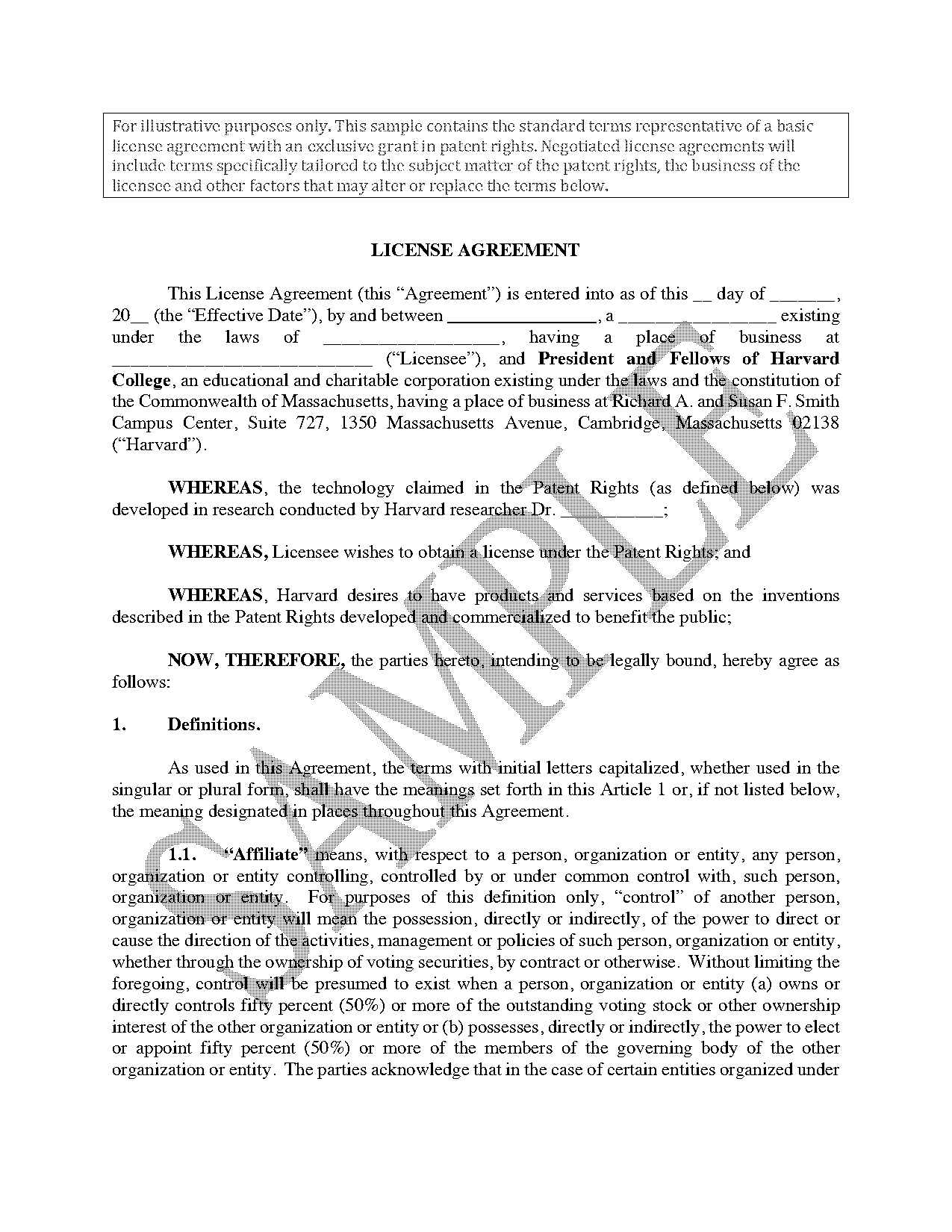 simple rights managed agreement template