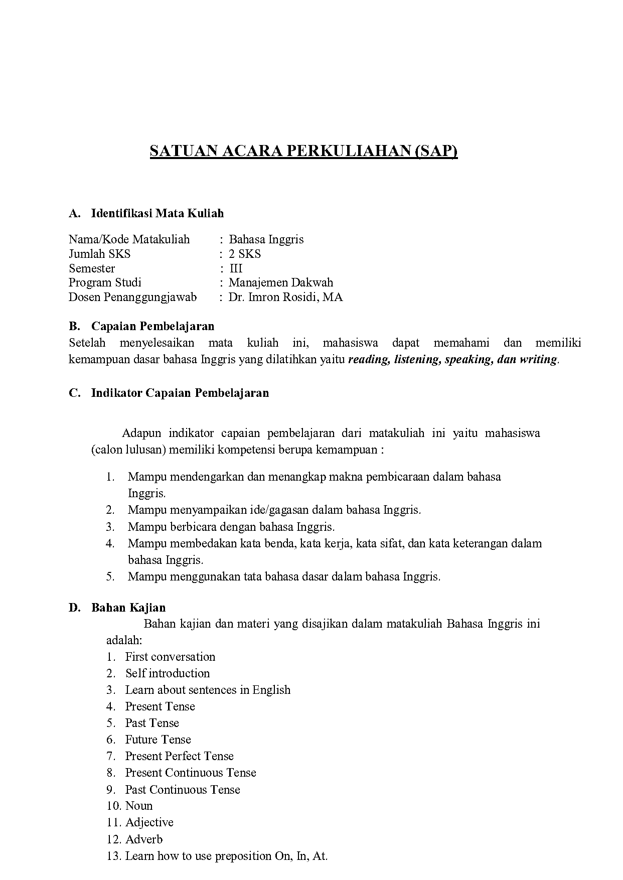 rumus simple present continuous tense