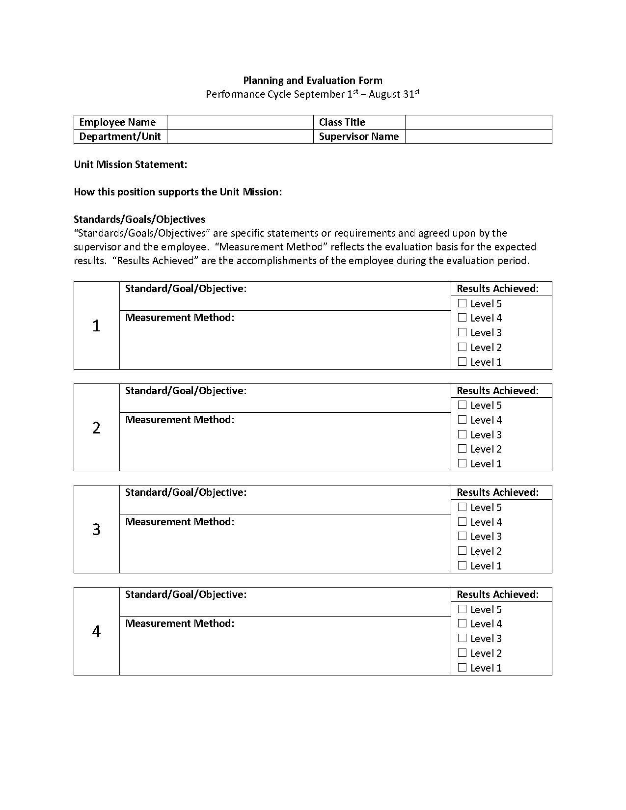 explain the planning and evaluation cycle