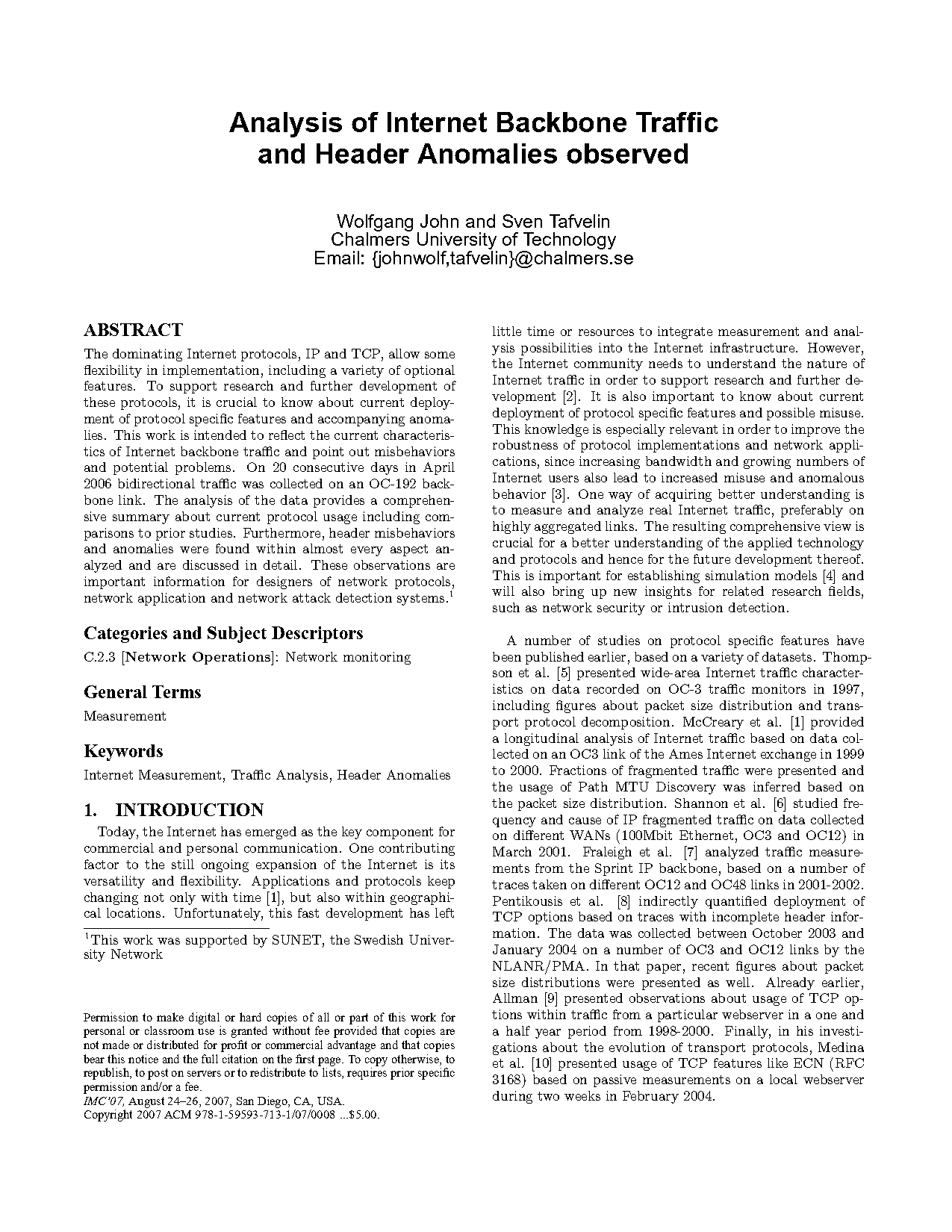 internet traffic statistics by protocol