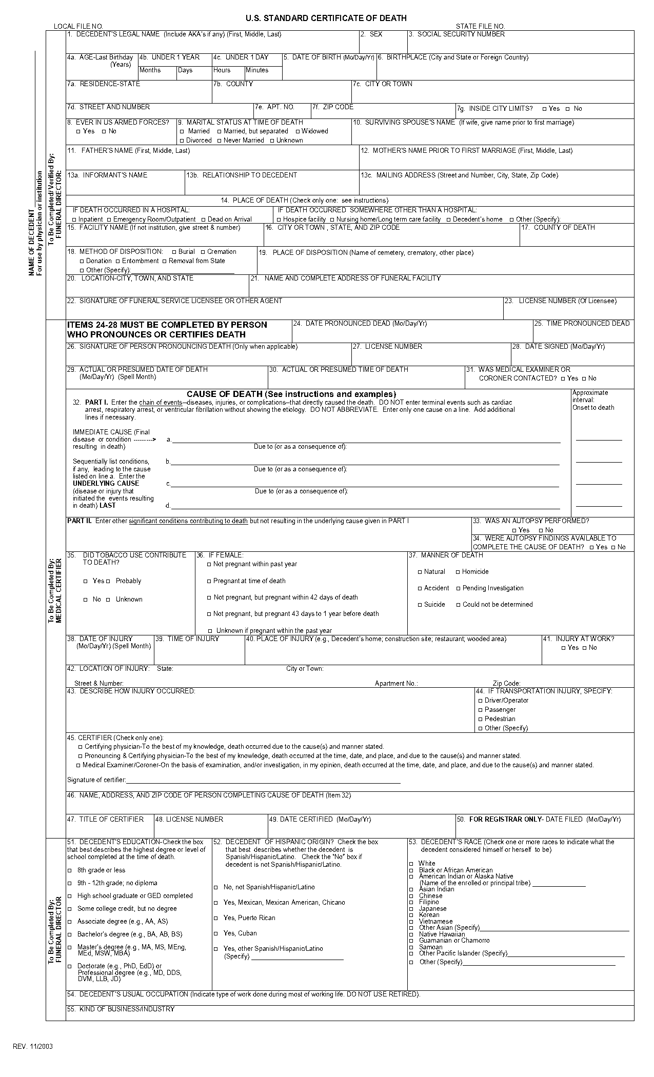 cdc declaration form nc