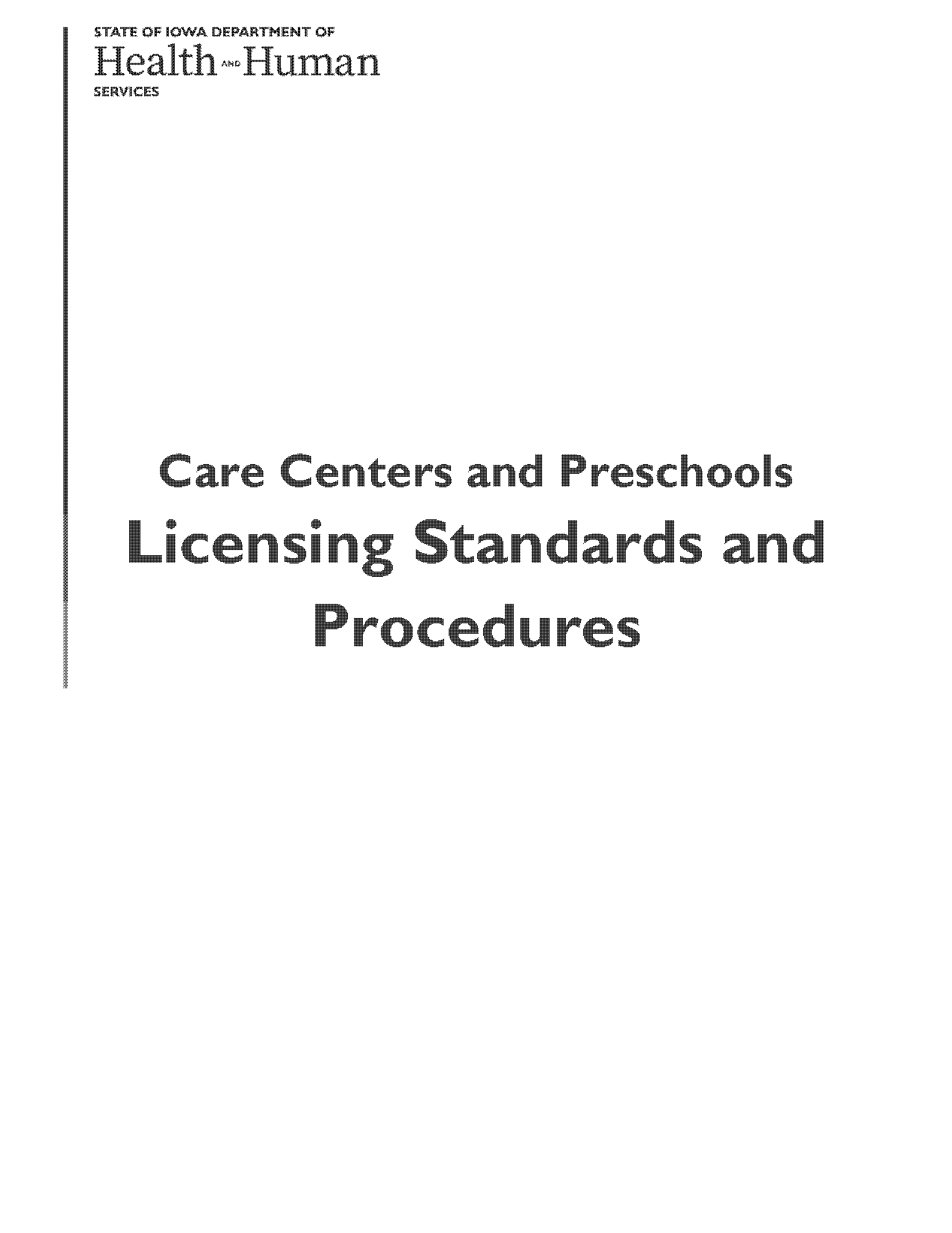 minimuim licesing requirements for child care centers manual washington state