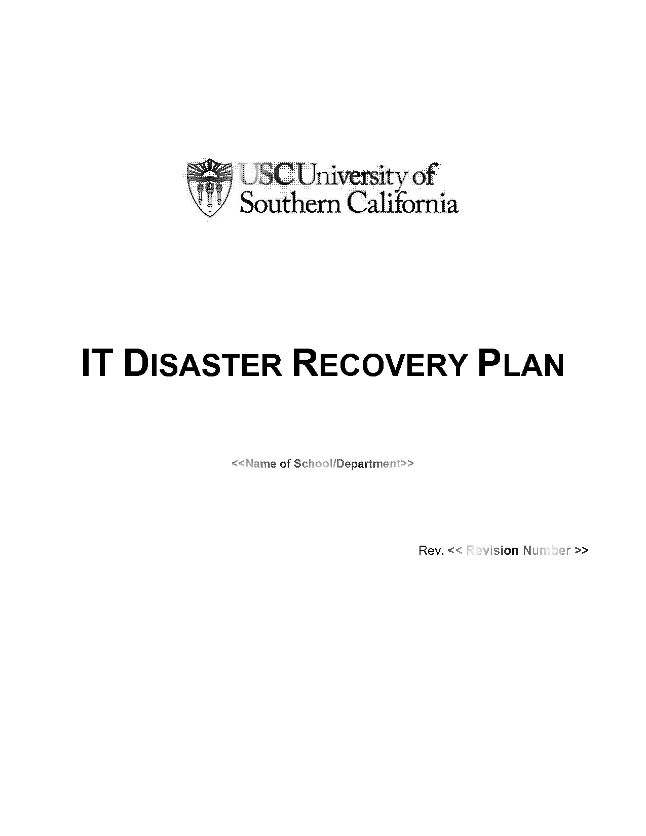 disaster recovery document for small business cloud template