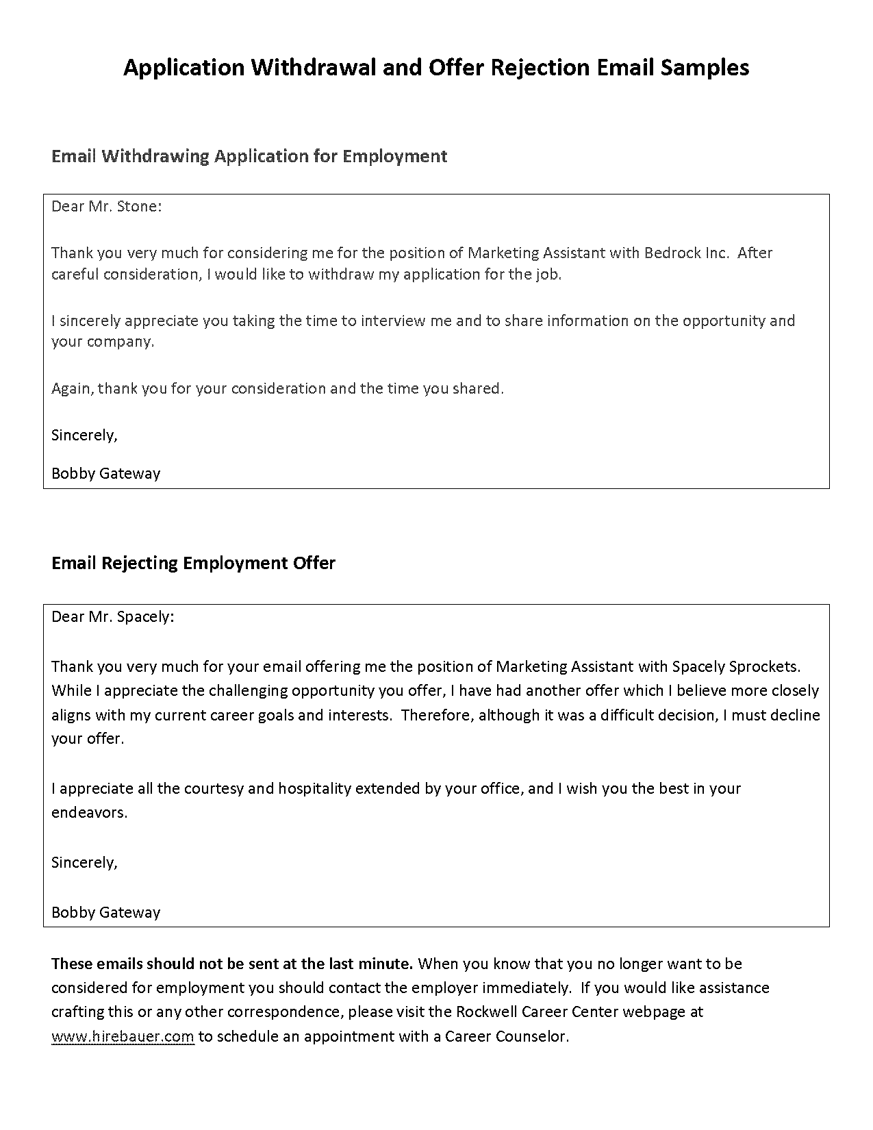 employment acceptance letter format