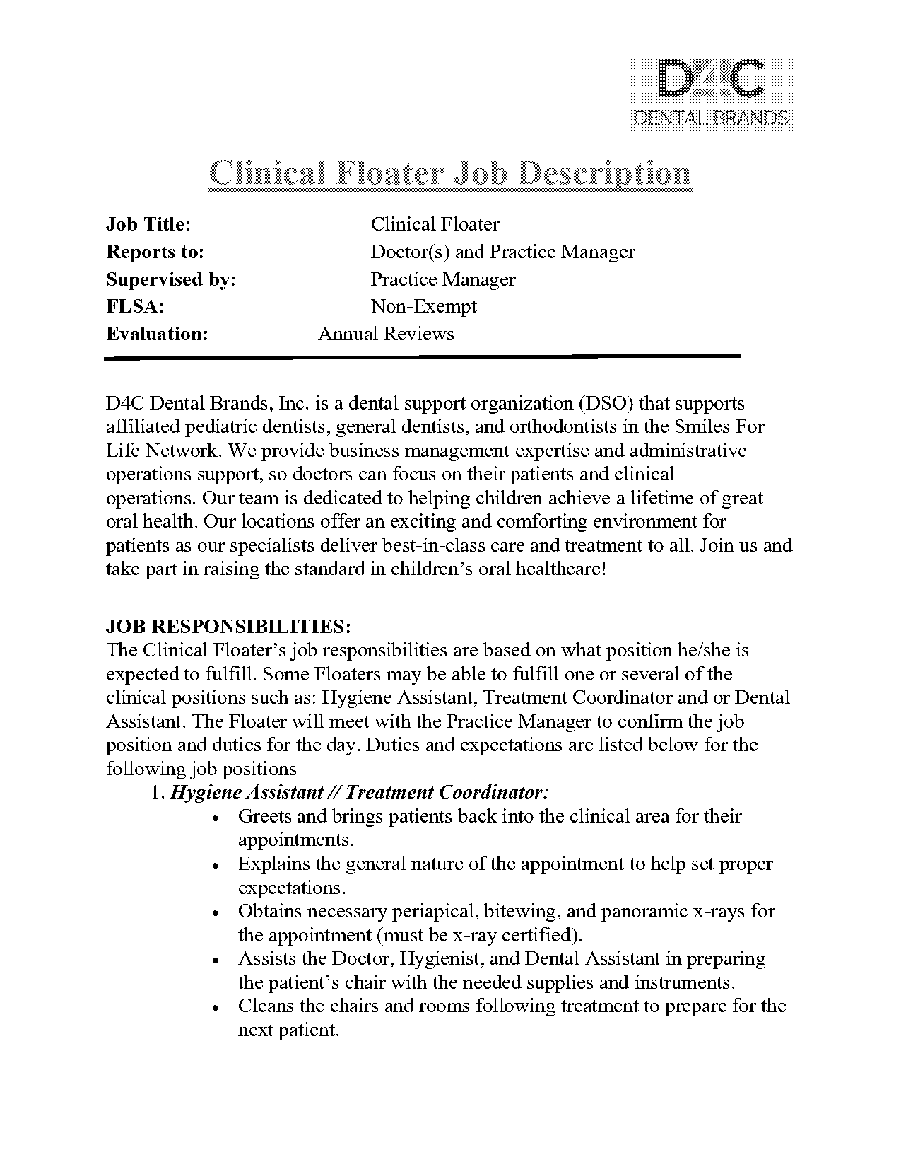 dental front office resume