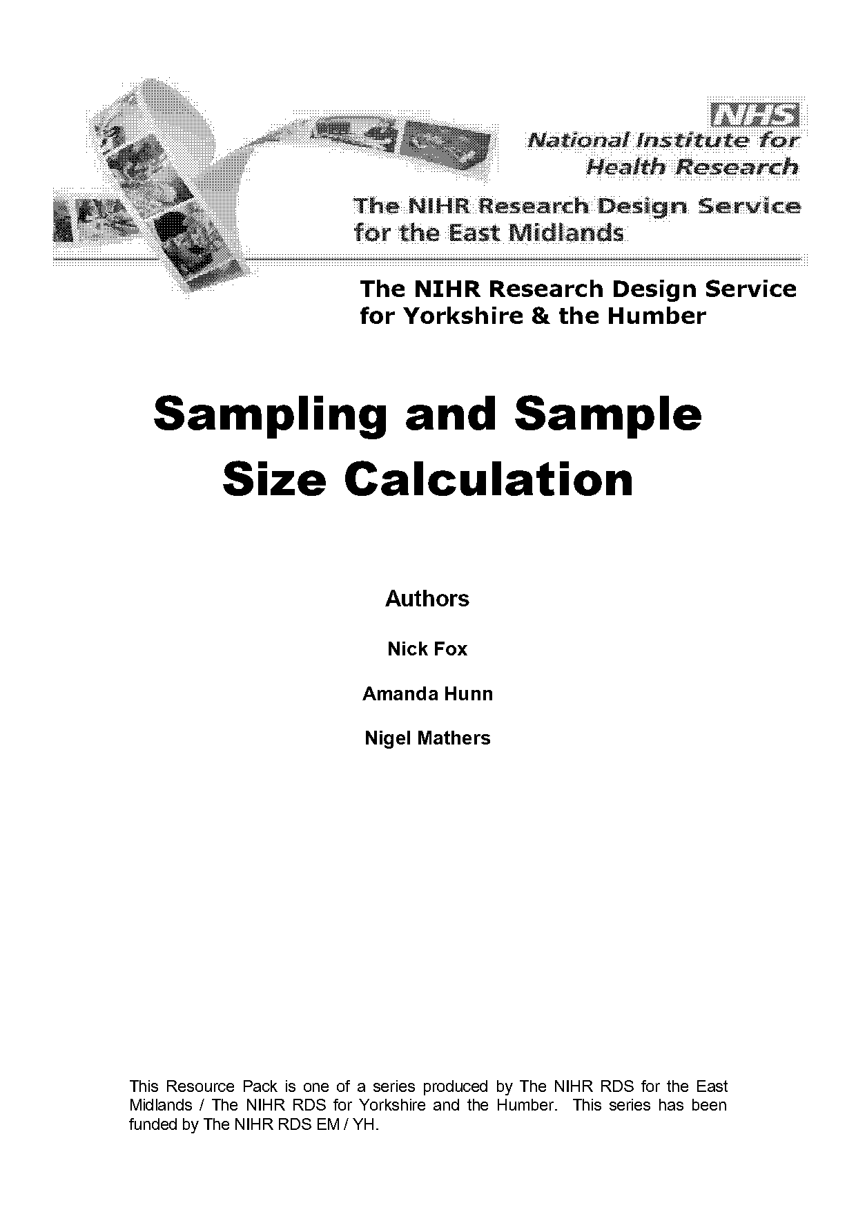 sample size calculation to show two independent groups are similar