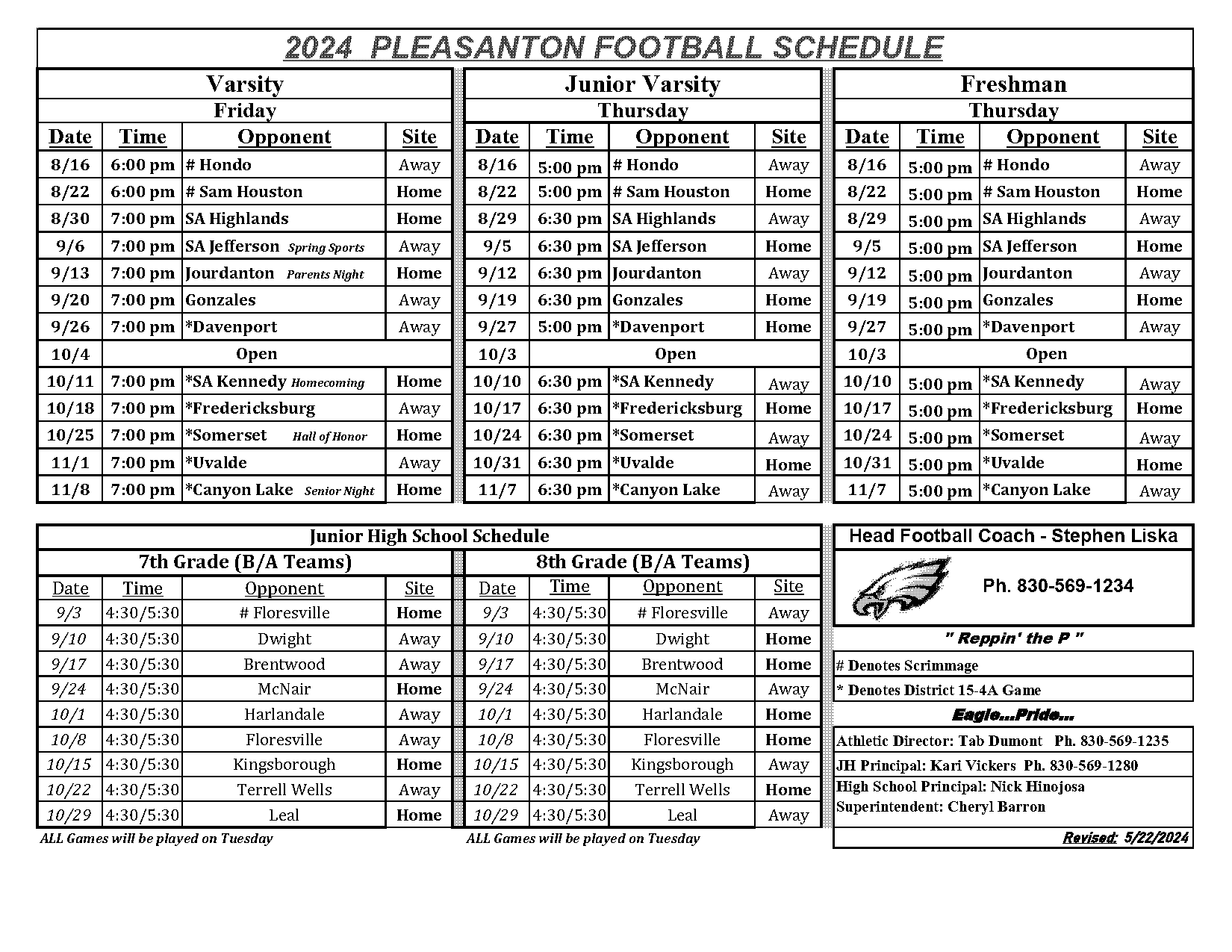 canyon springs freshman football schedule