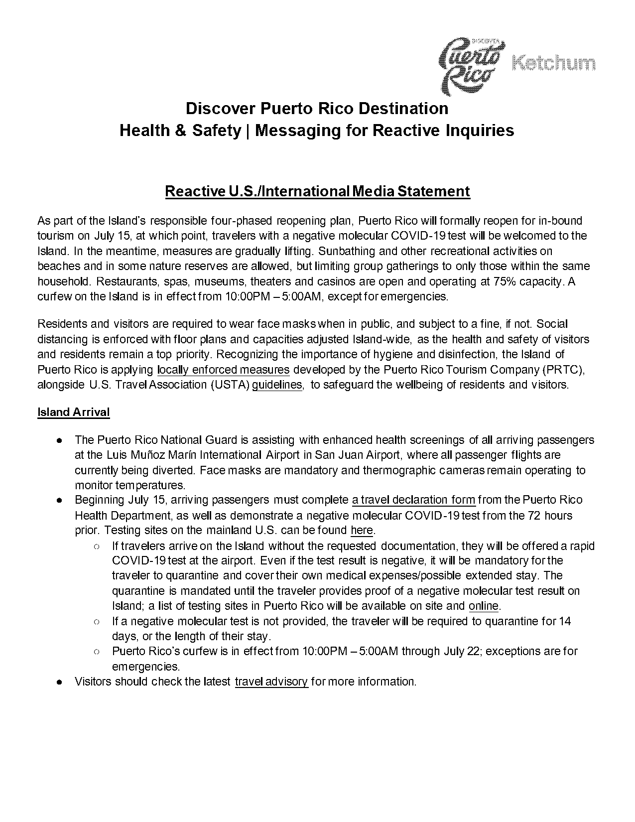 travel declaration for puerto rico