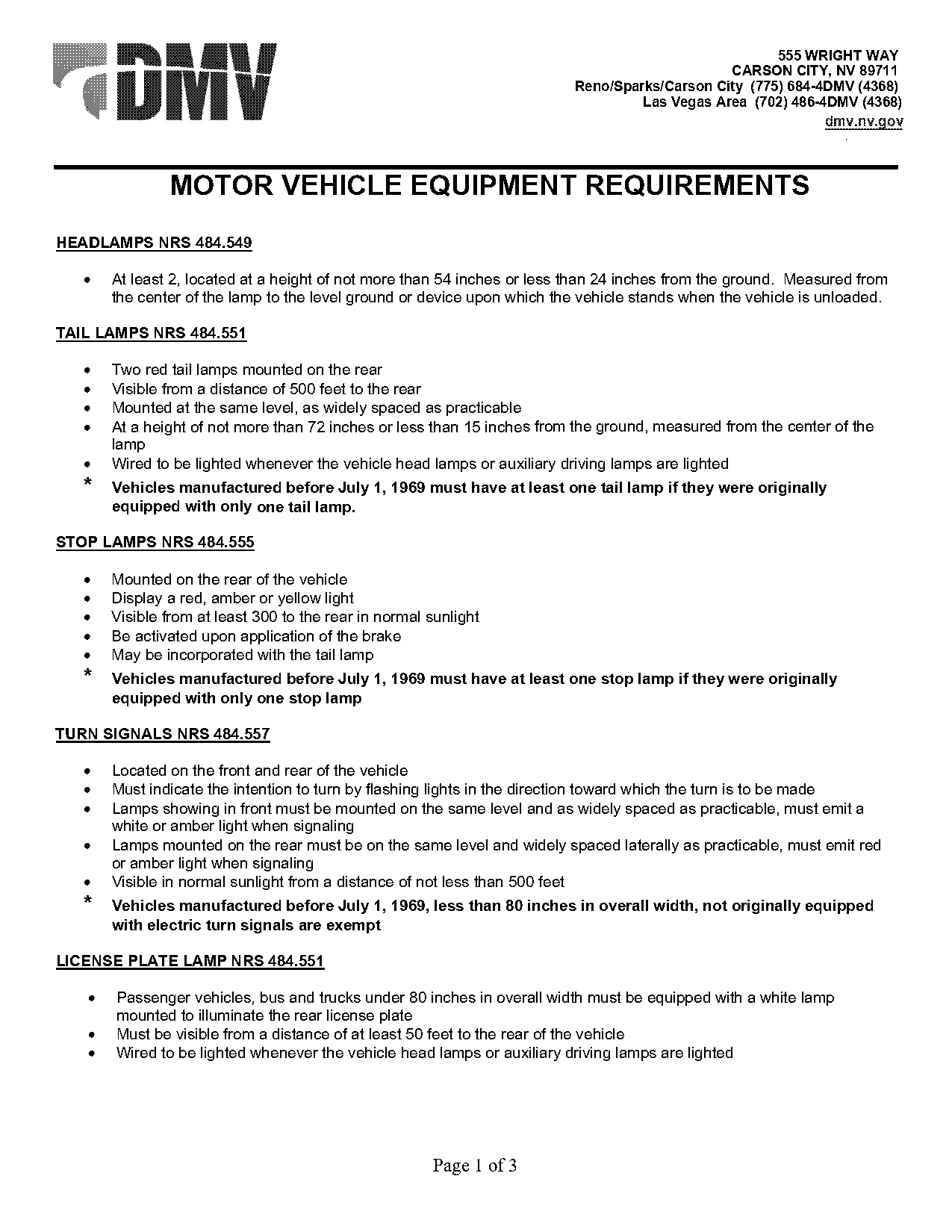 requirements for road legal car