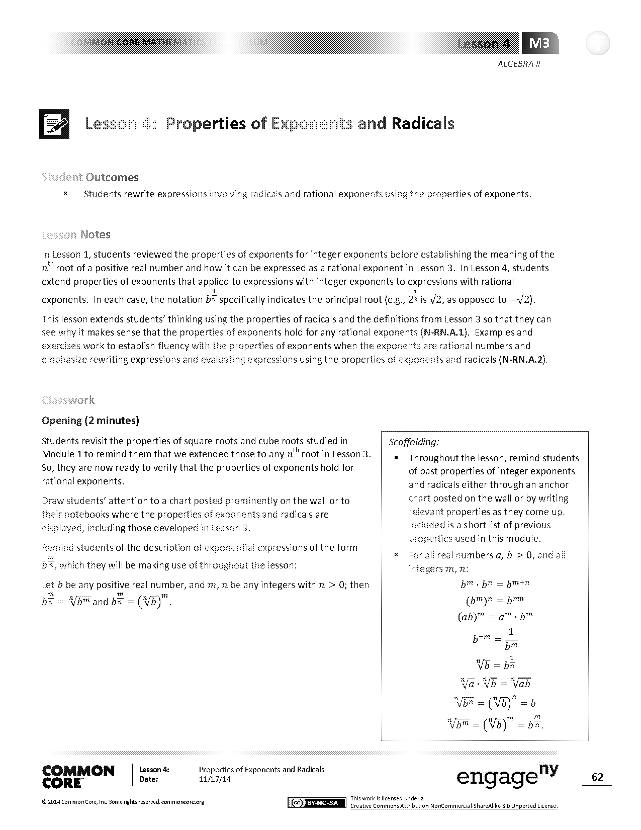 properties of exponents answer key