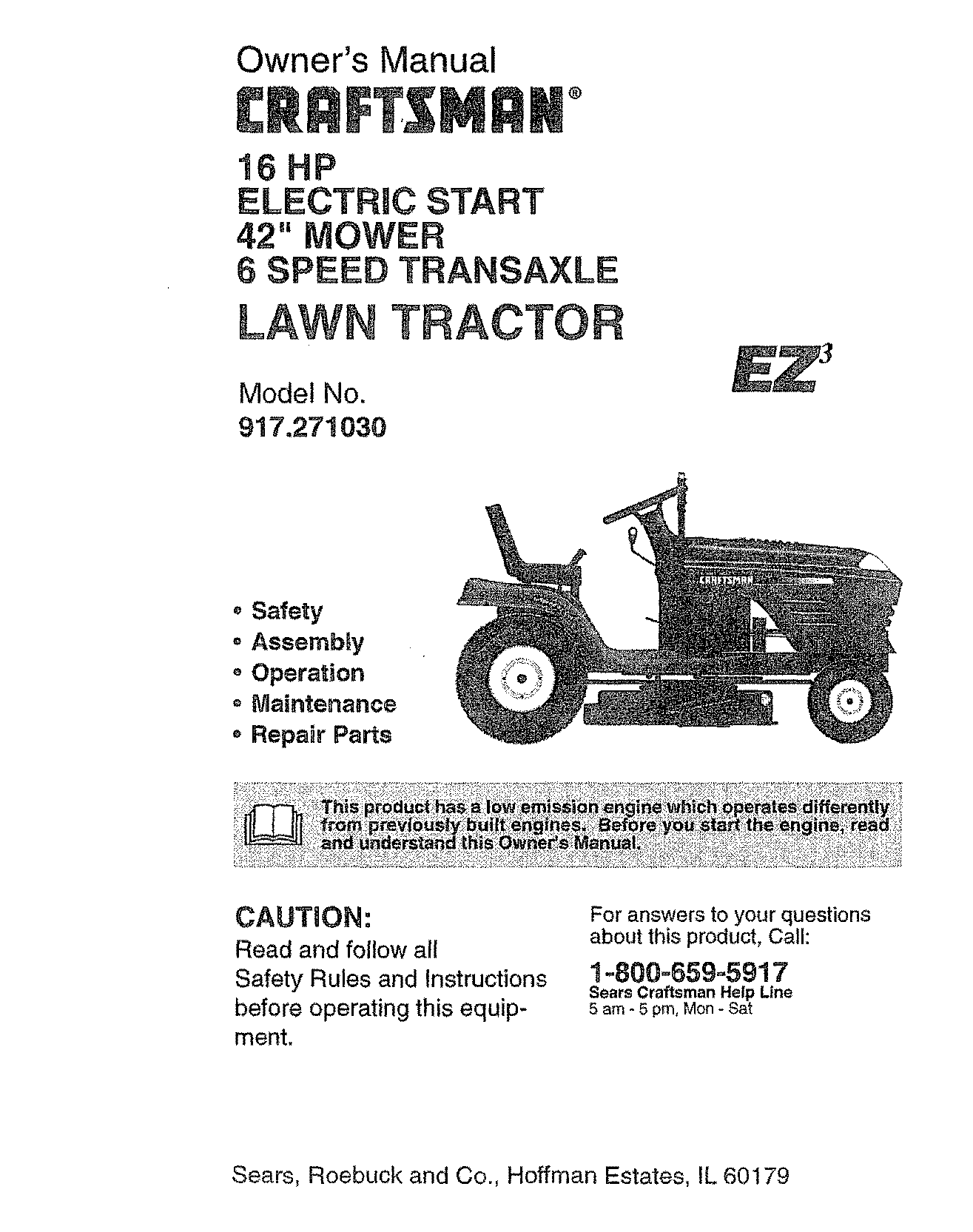 craftsman lawn mower operating manual