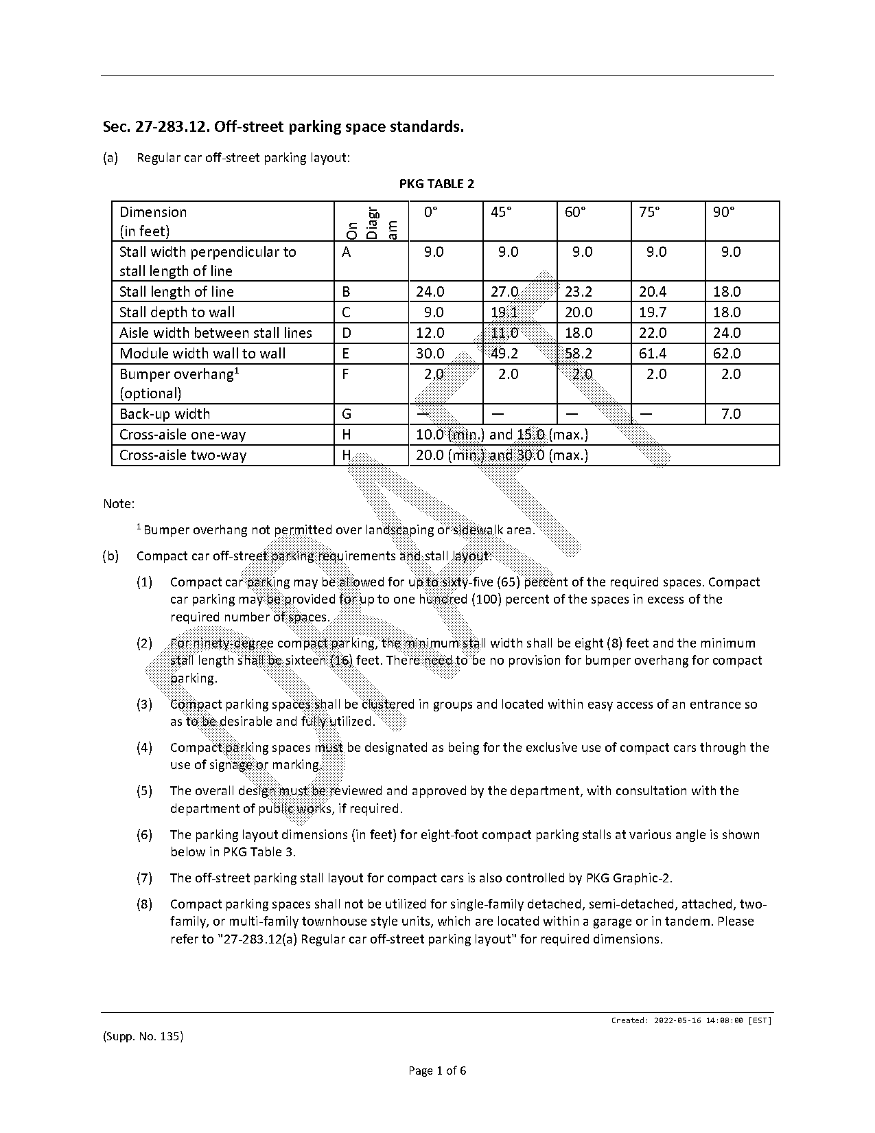 florida parking space requirements