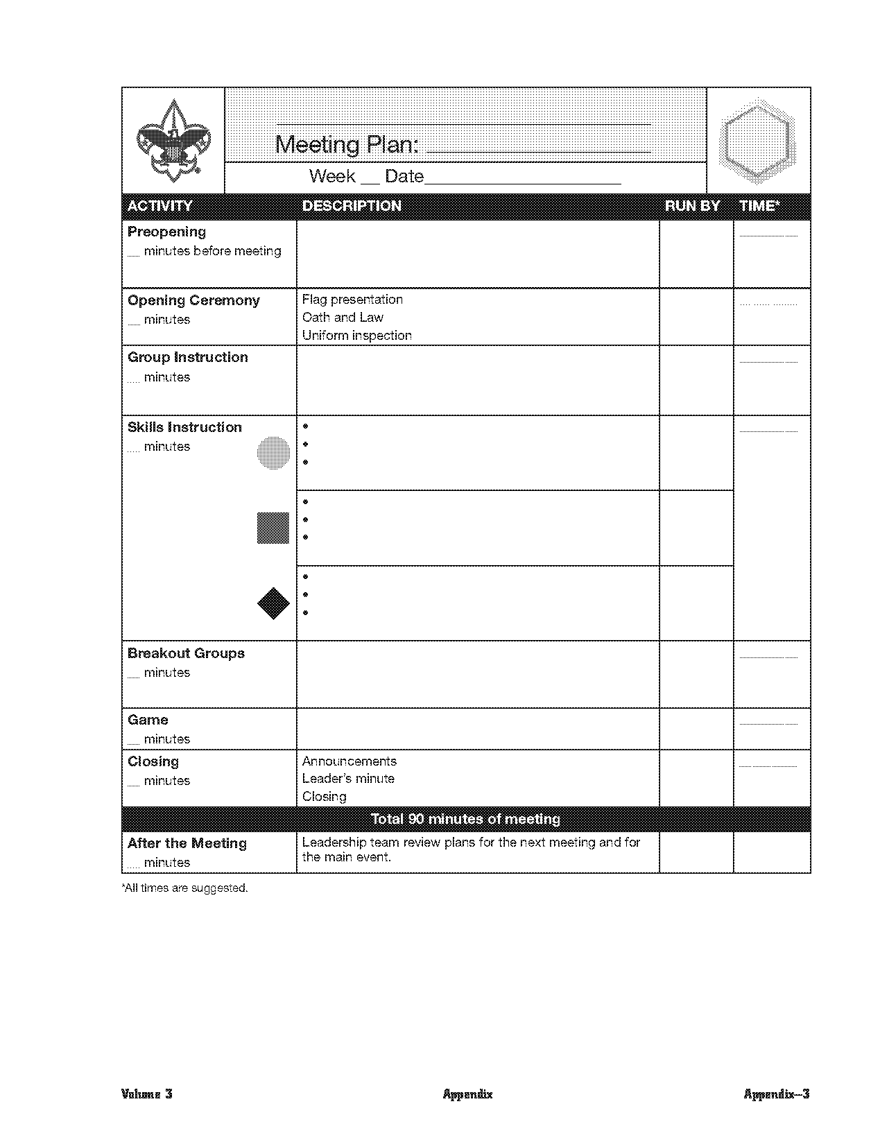 troop meeting agenda template