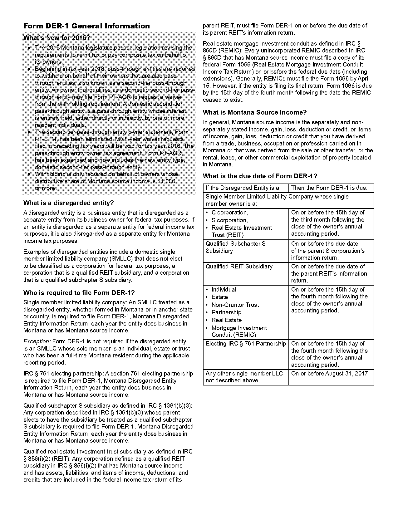 montana llc tax filing requirements