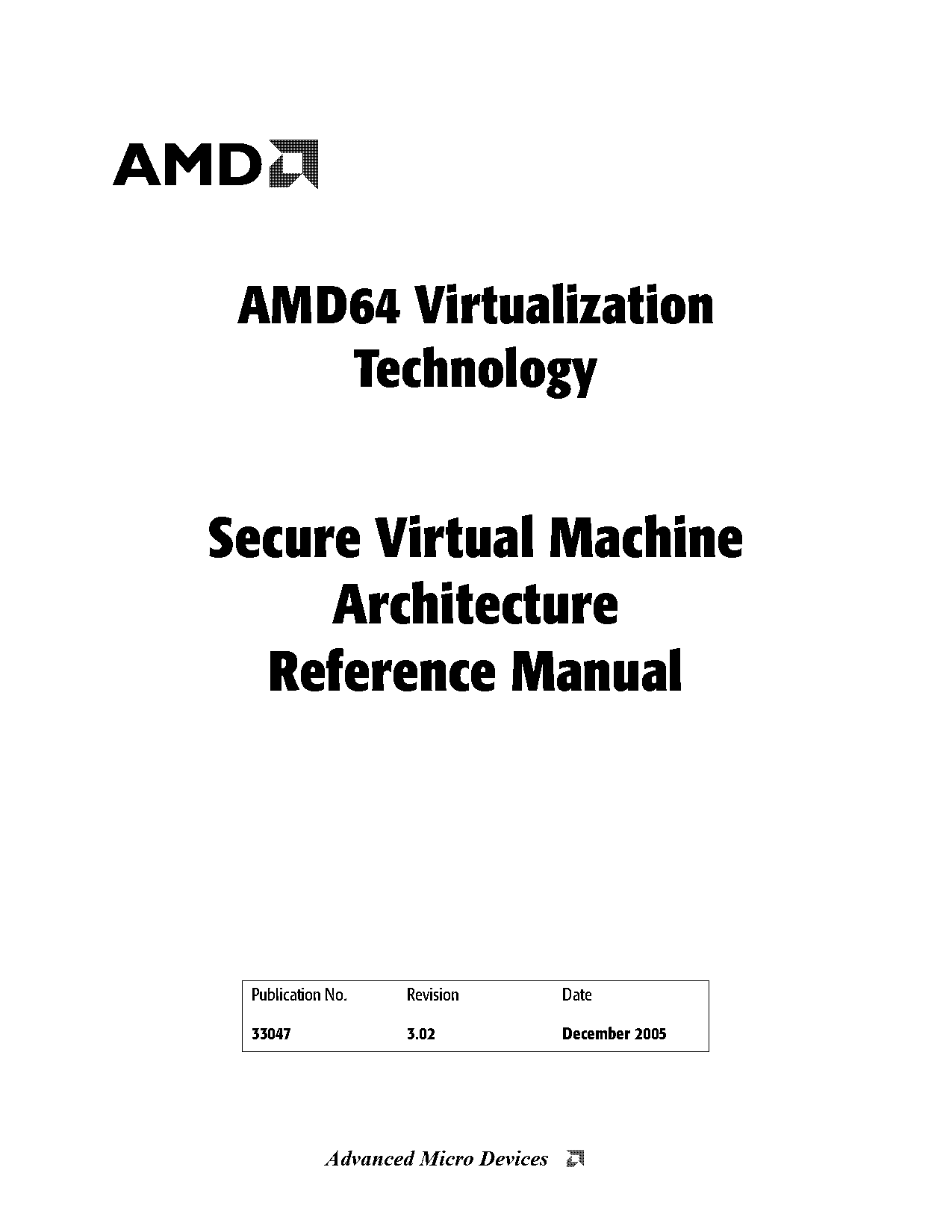 secure virtual machine architecture reference manual