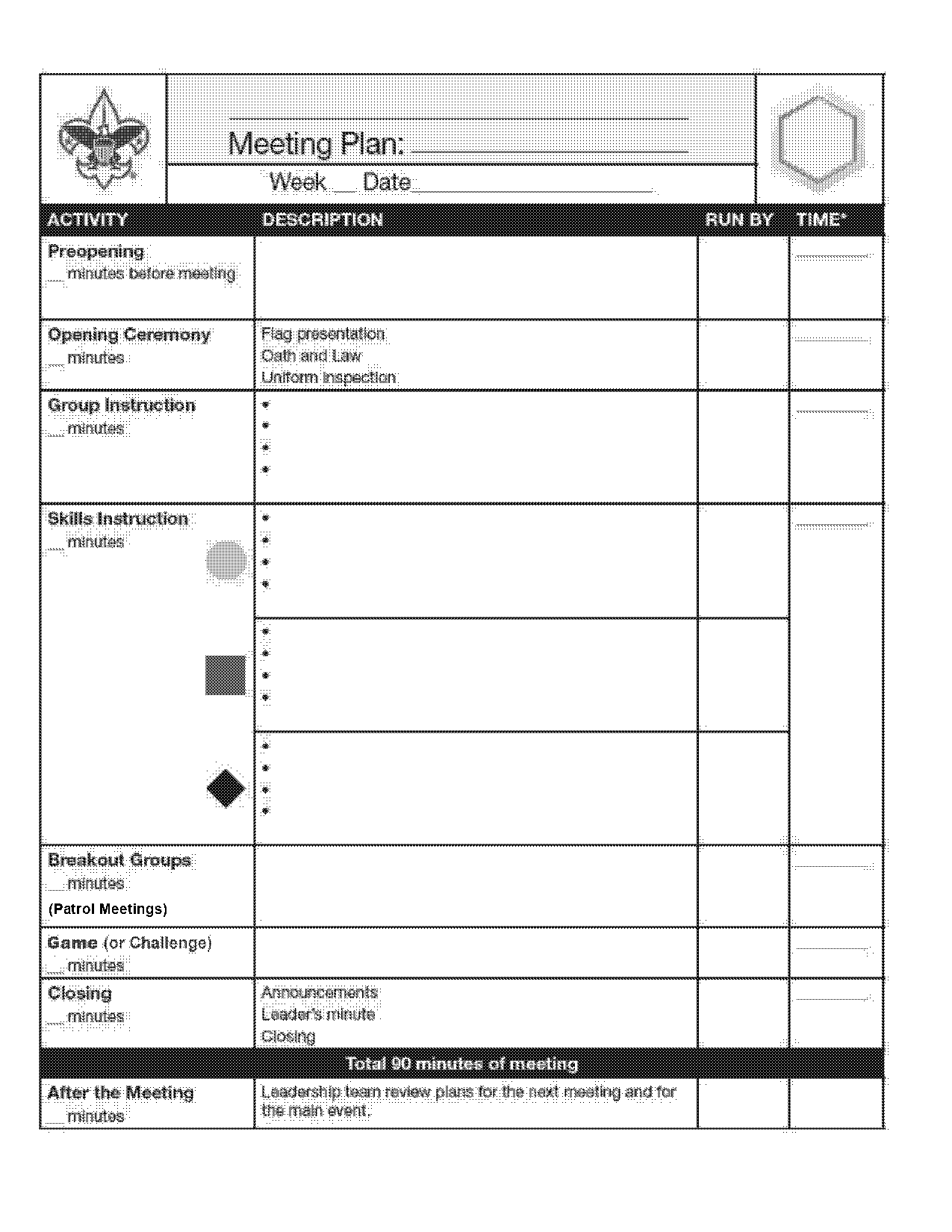 troop meeting agenda template