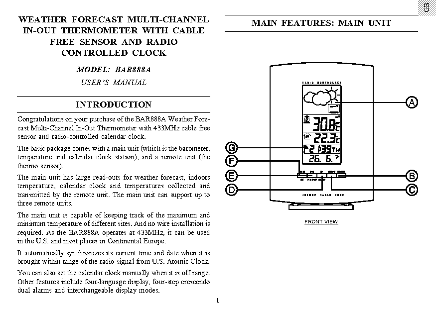 oregon scientific radio controlled alarm clock manual