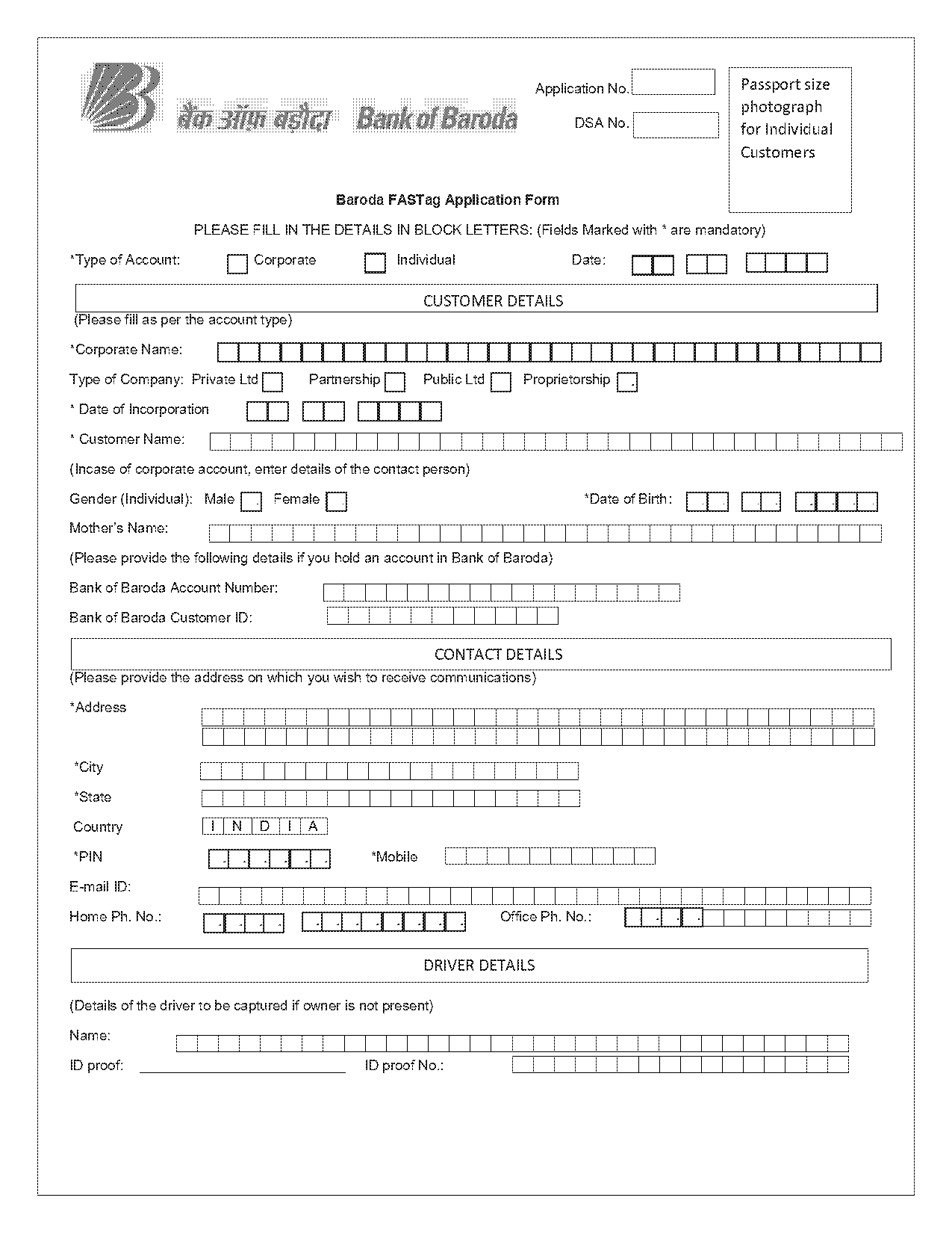 bob kyc form online