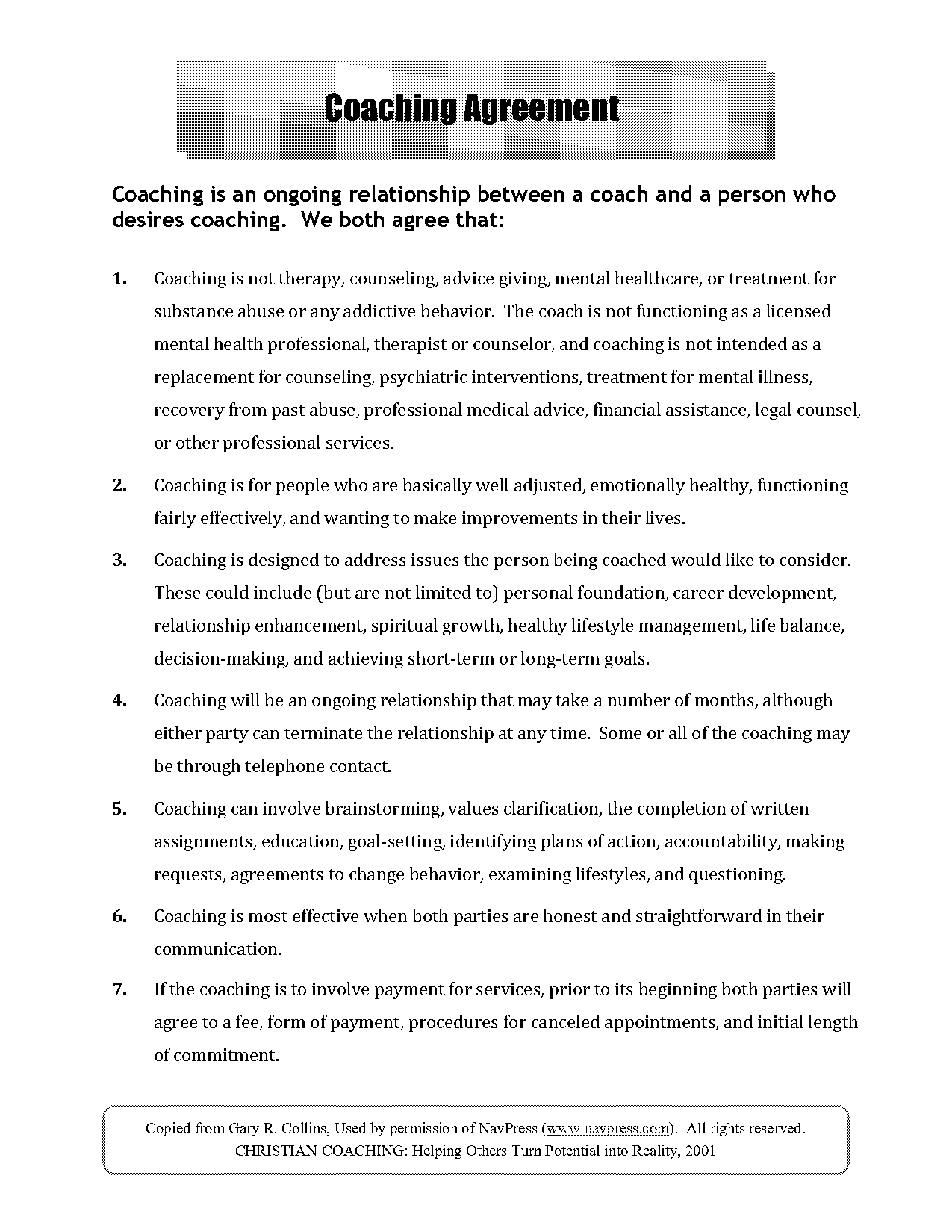 life coach contract example