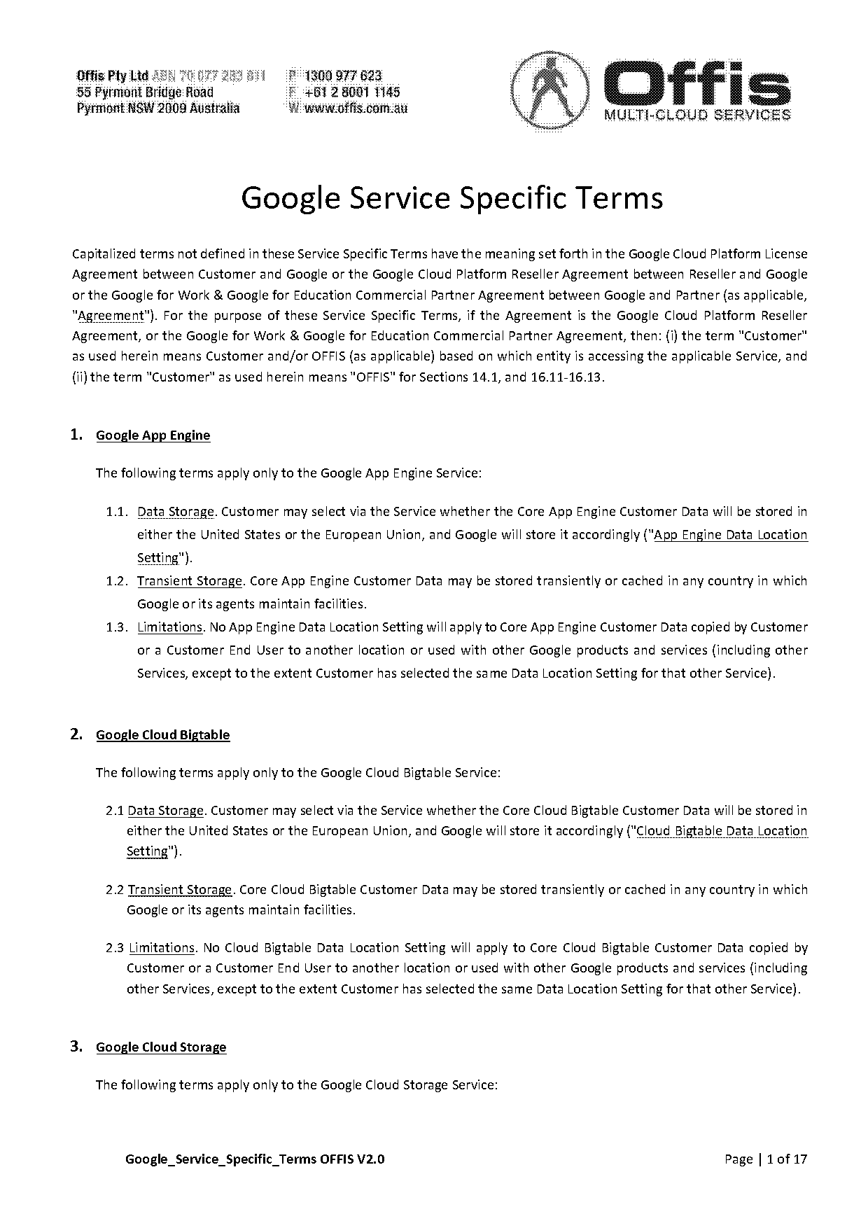 google app engine terms of service