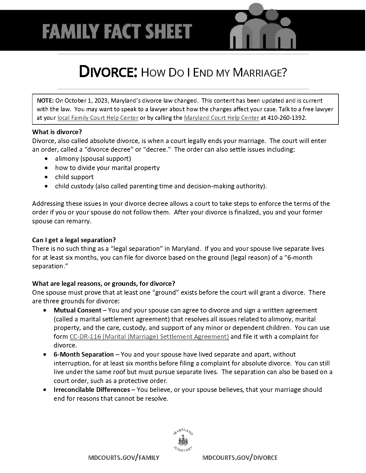 how long is needed for divorce from separation